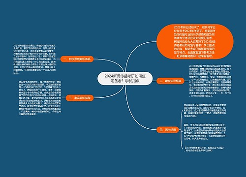 2024新闻传播考研如何复习备考？学长指点