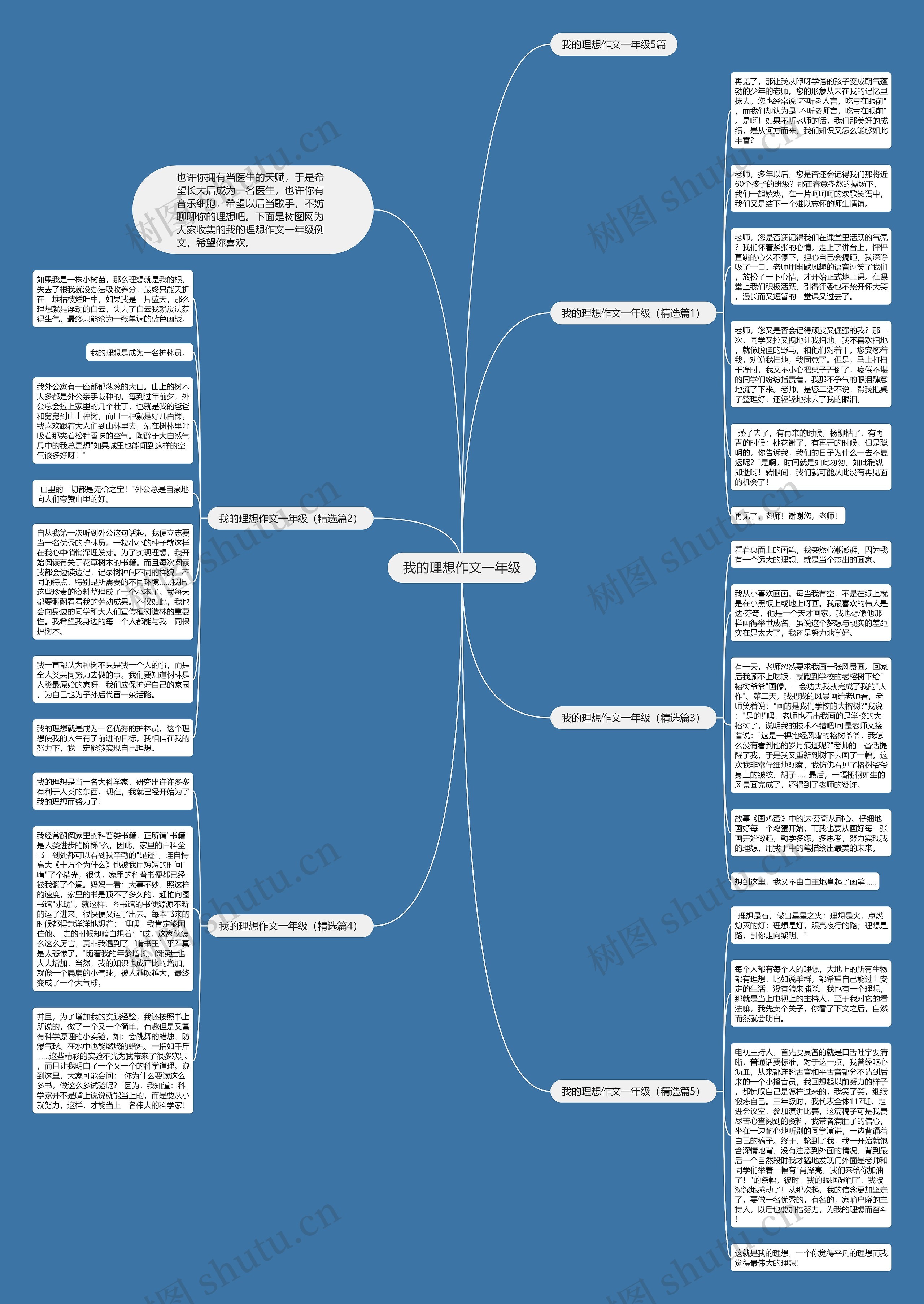 我的理想作文一年级思维导图