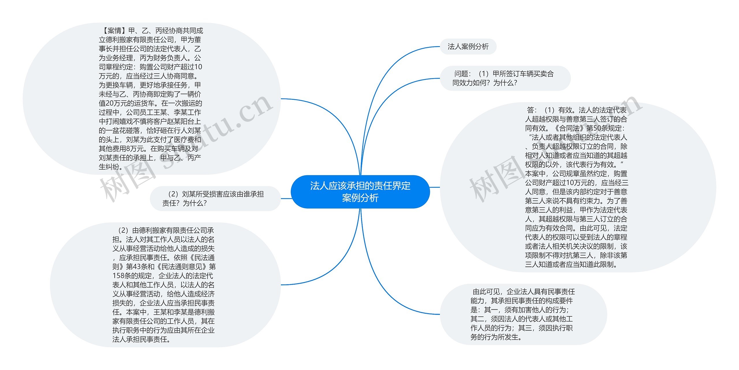 法人应该承担的责任界定案例分析思维导图