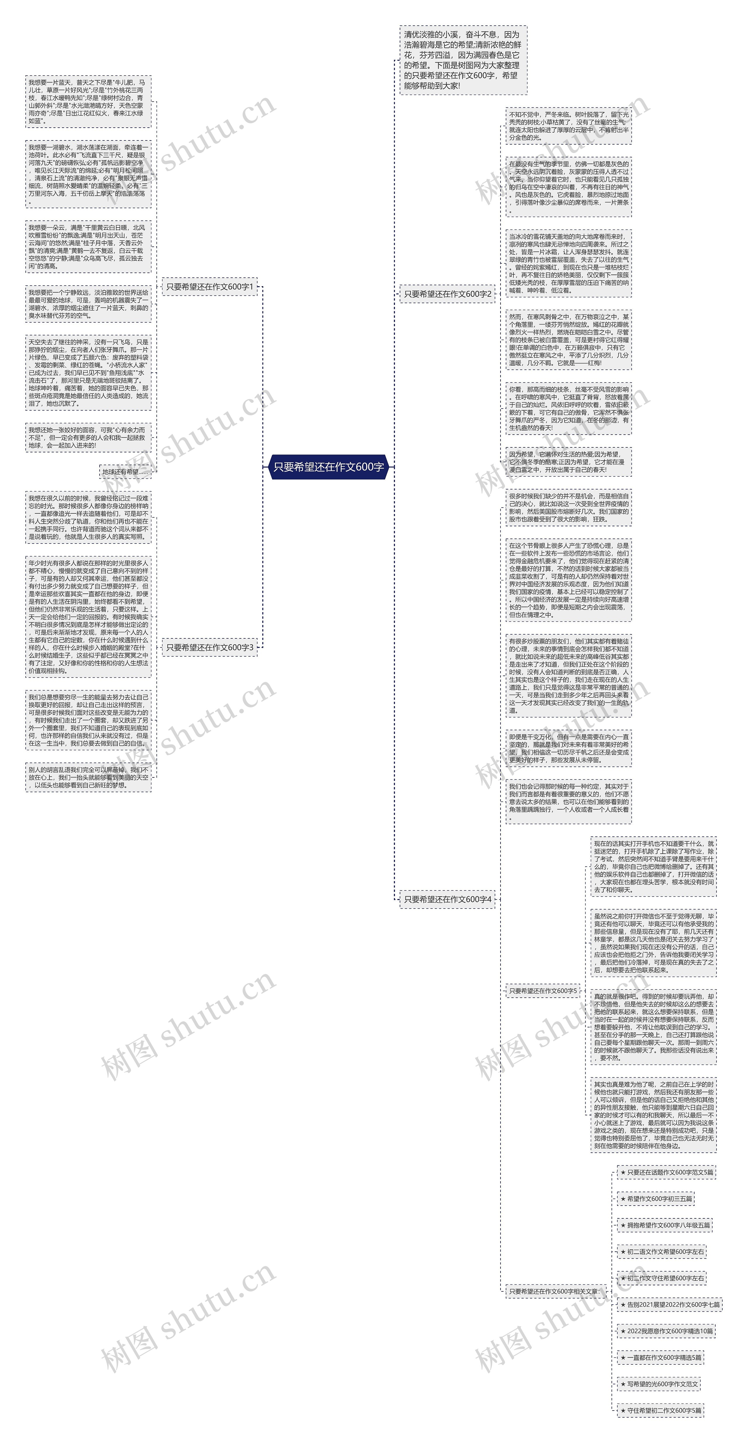只要希望还在作文600字思维导图