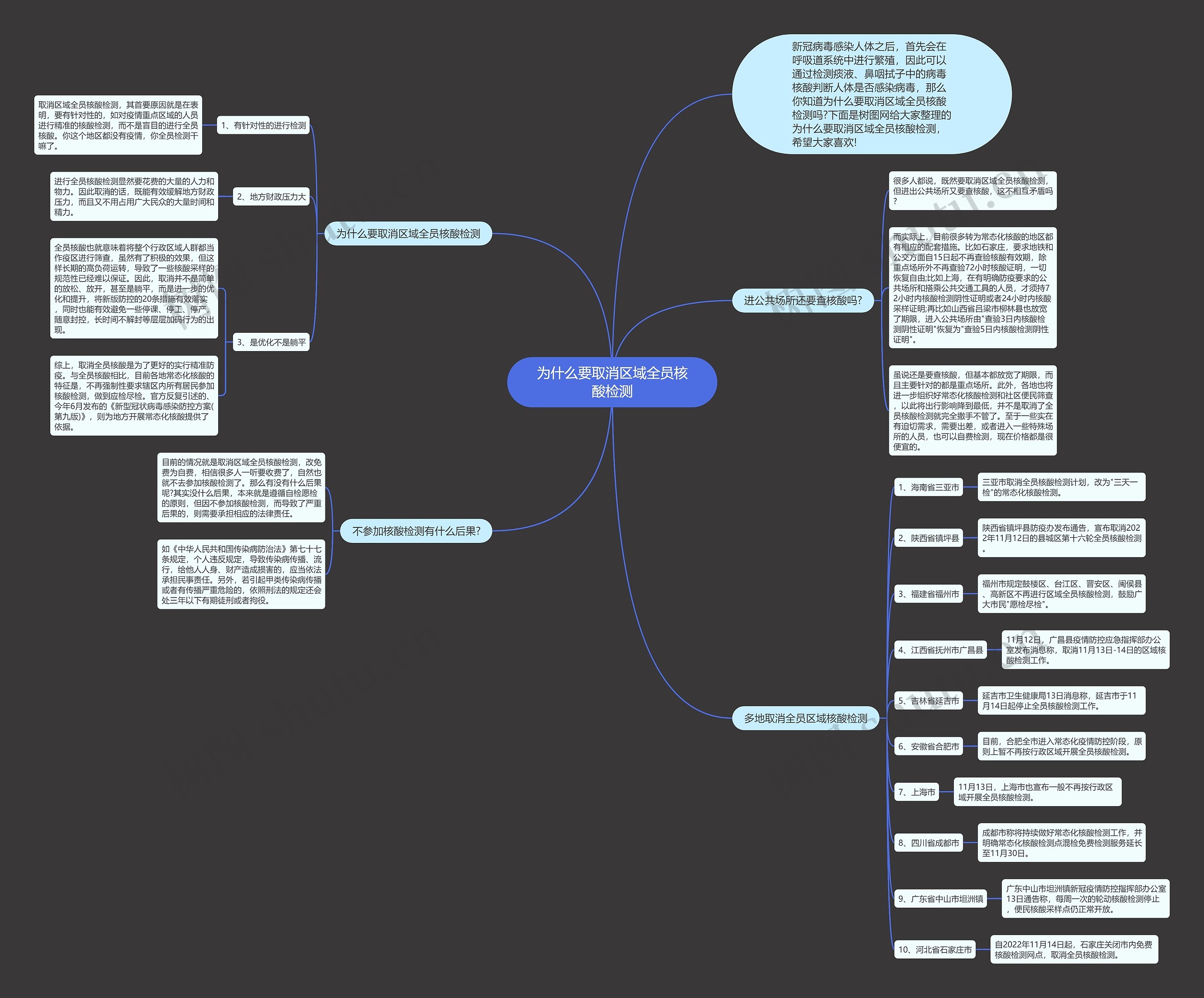 为什么要取消区域全员核酸检测思维导图