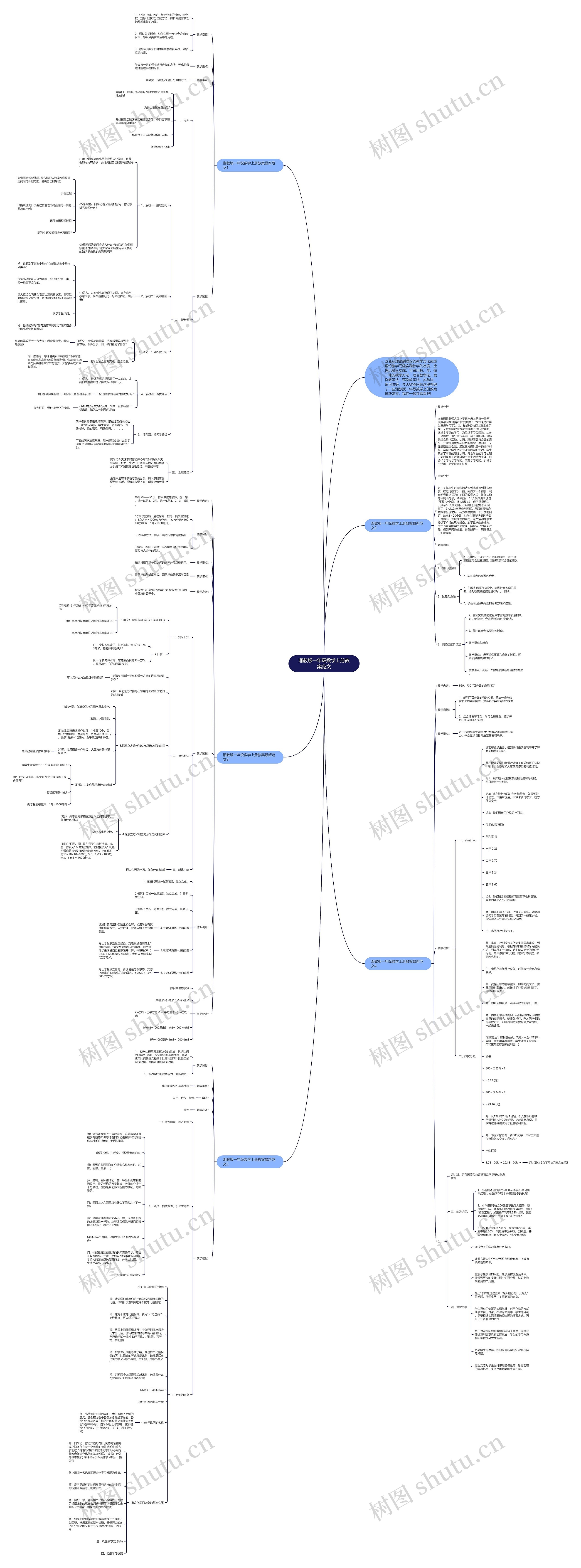 湘教版一年级数学上册教案范文思维导图