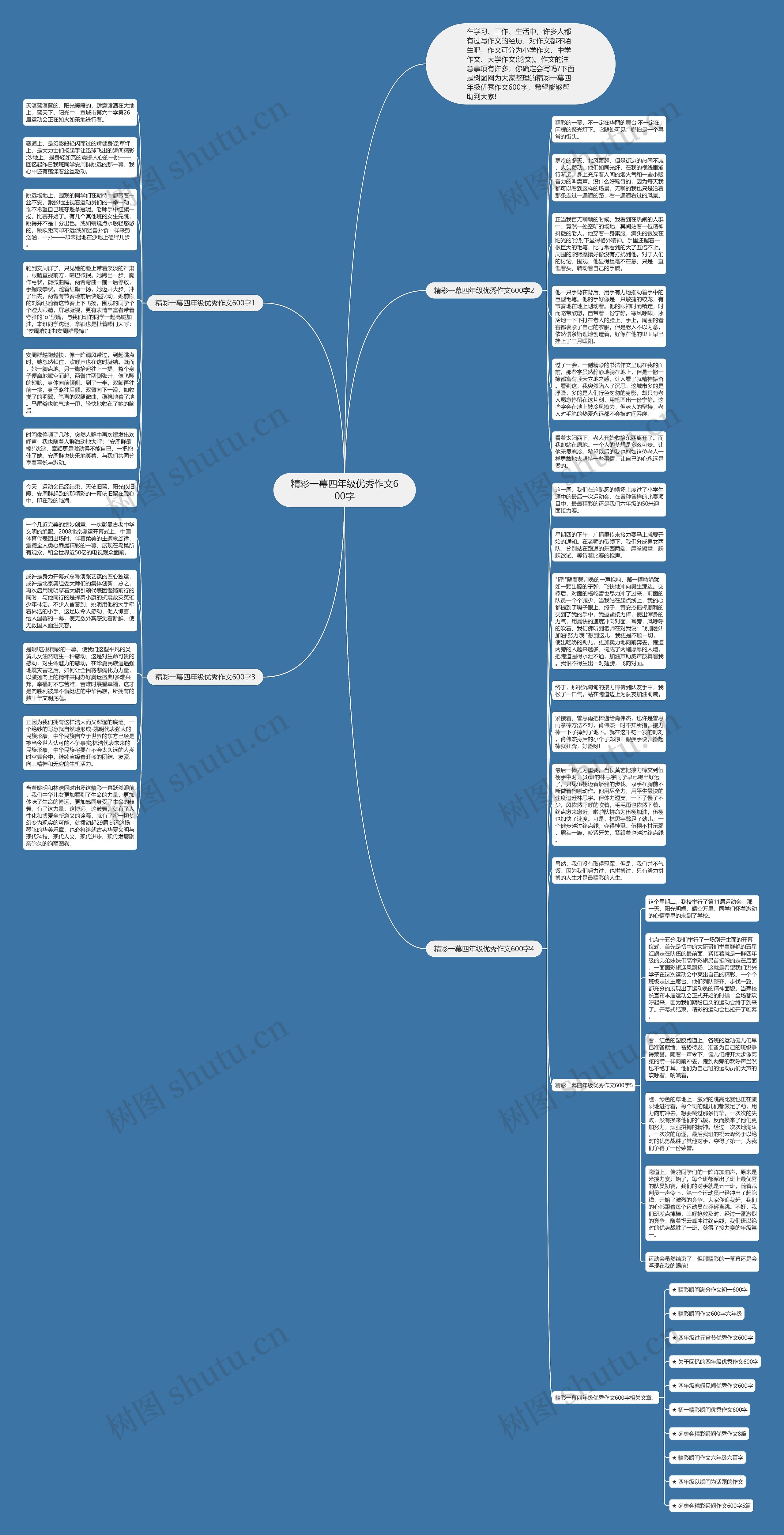 精彩一幕四年级优秀作文600字思维导图