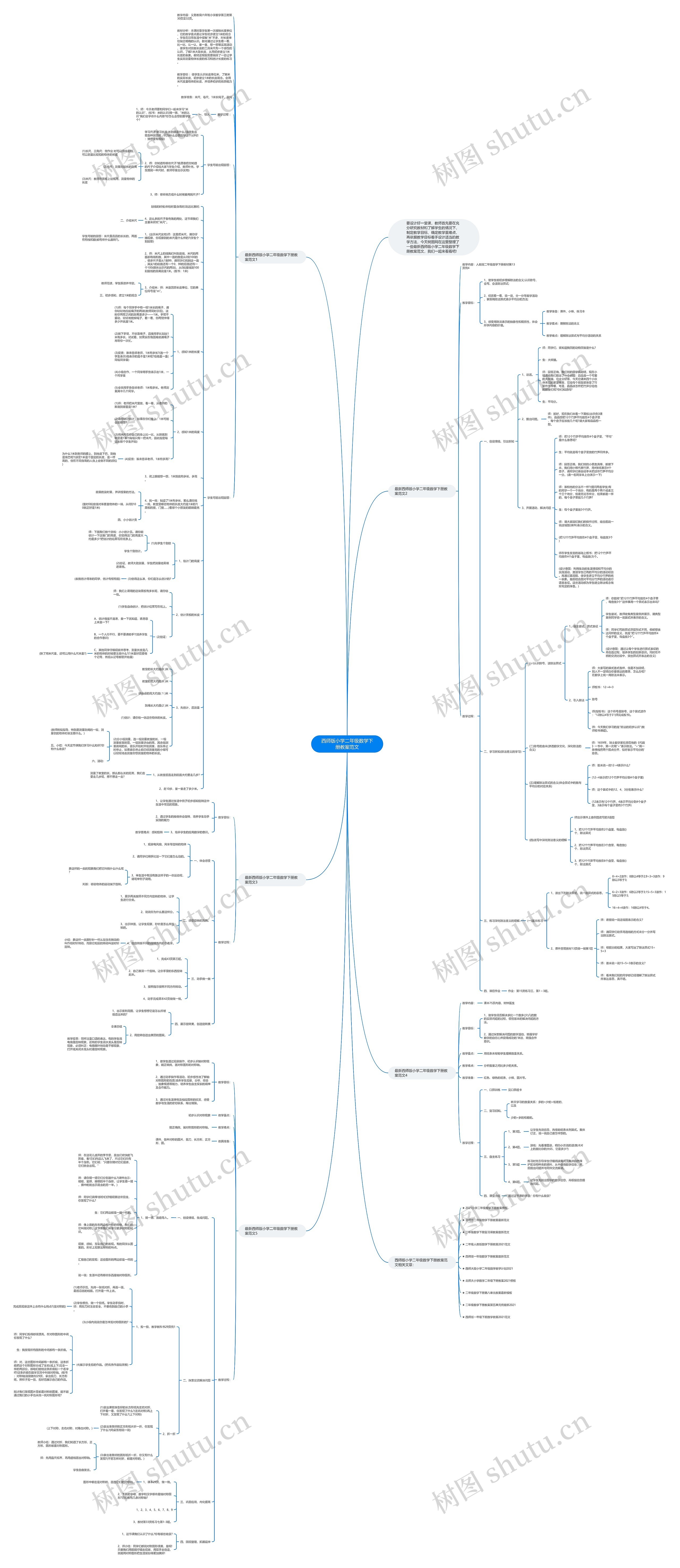 西师版小学二年级数学下册教案范文