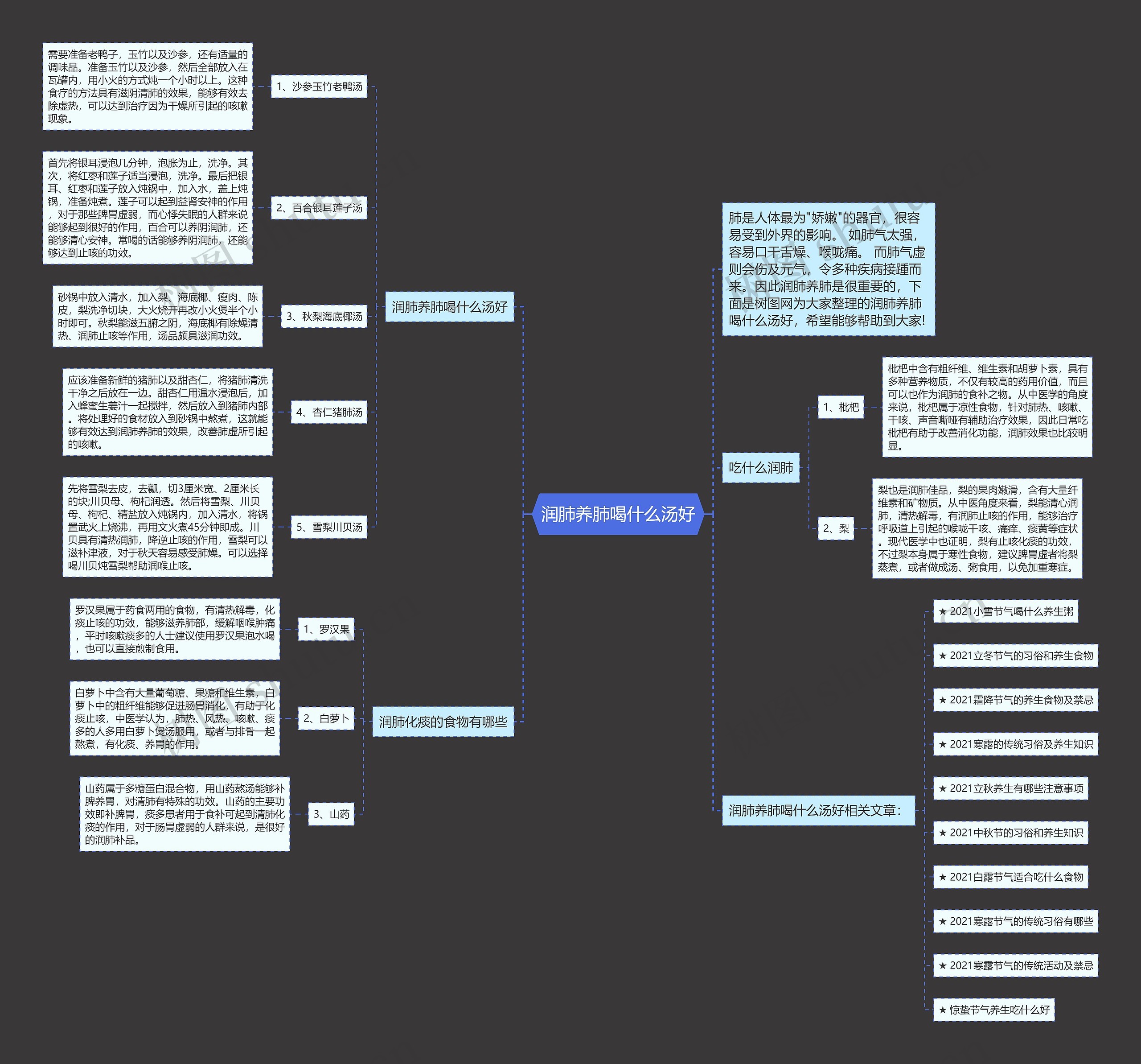 润肺养肺喝什么汤好思维导图