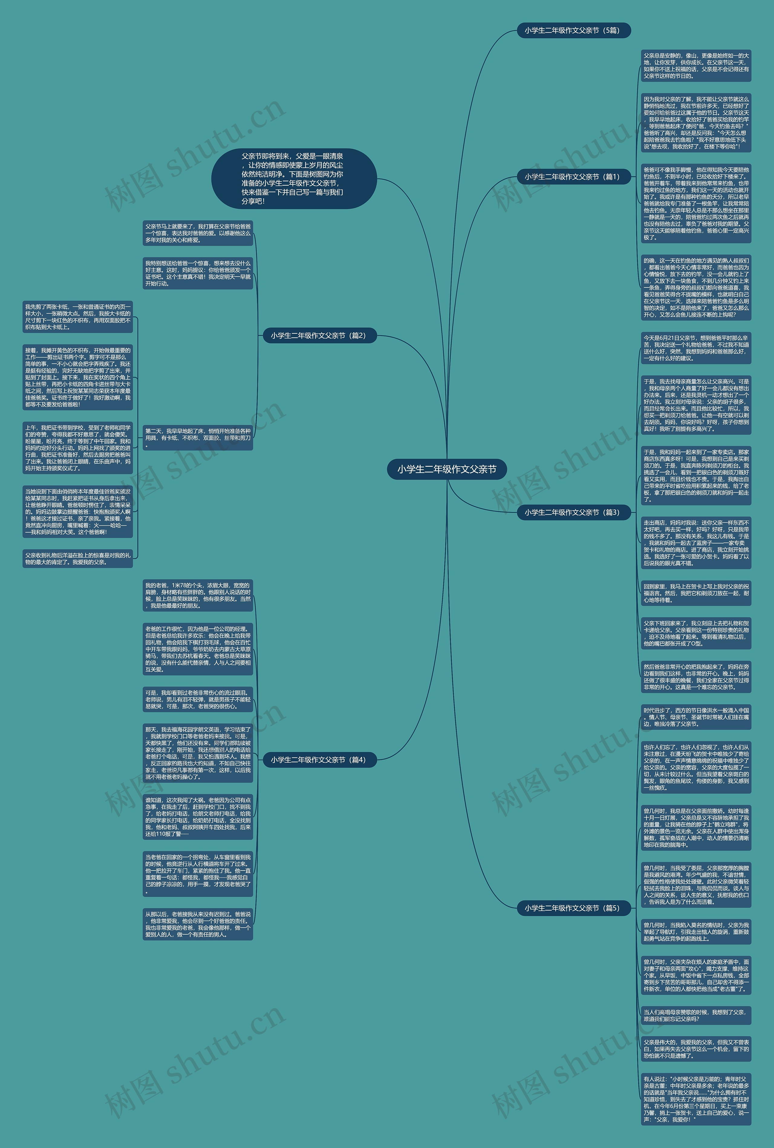 小学生二年级作文父亲节思维导图