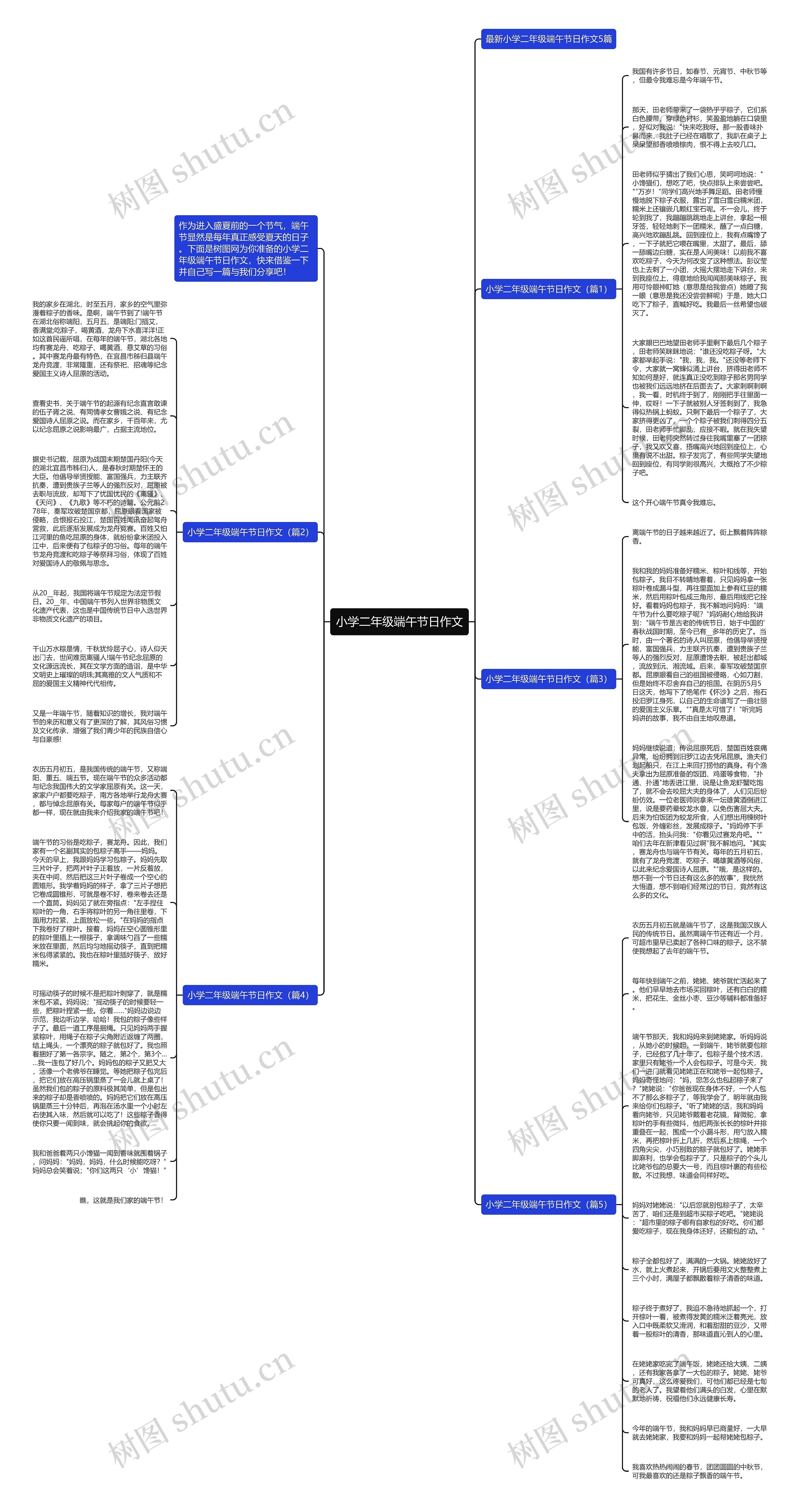 小学二年级端午节日作文思维导图