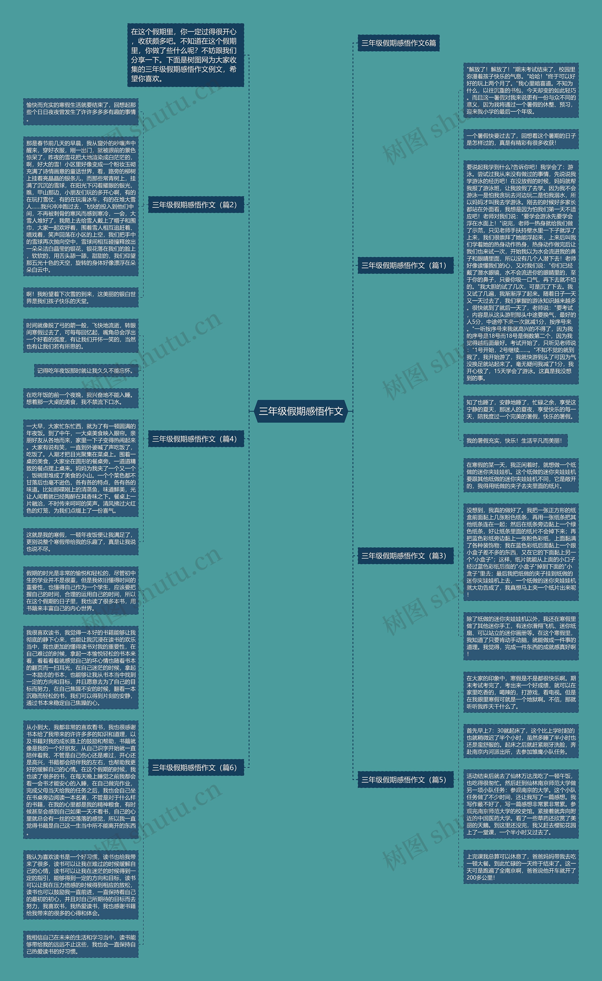 三年级假期感悟作文思维导图