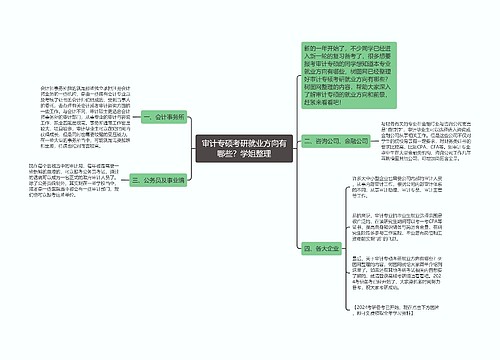 审计专硕考研就业方向有哪些？学姐整理