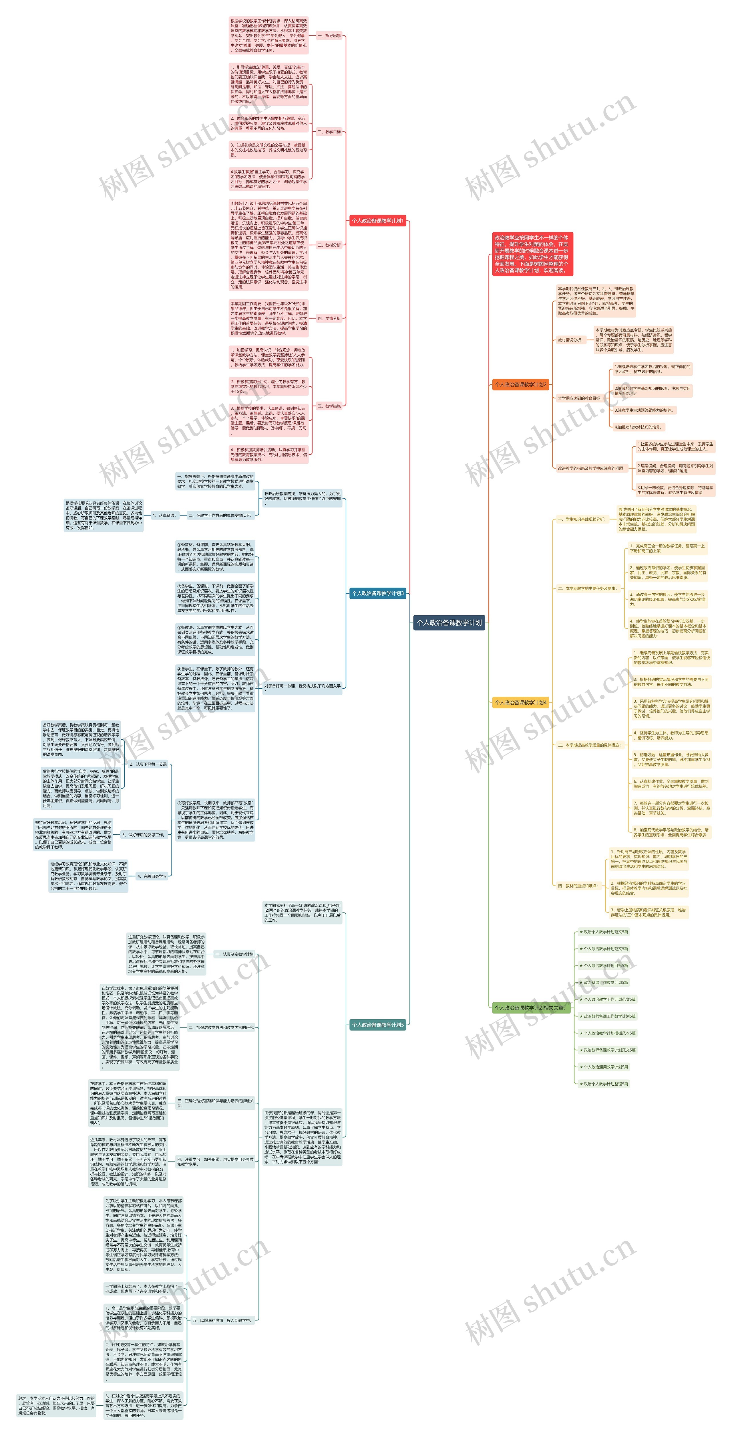 个人政治备课教学计划