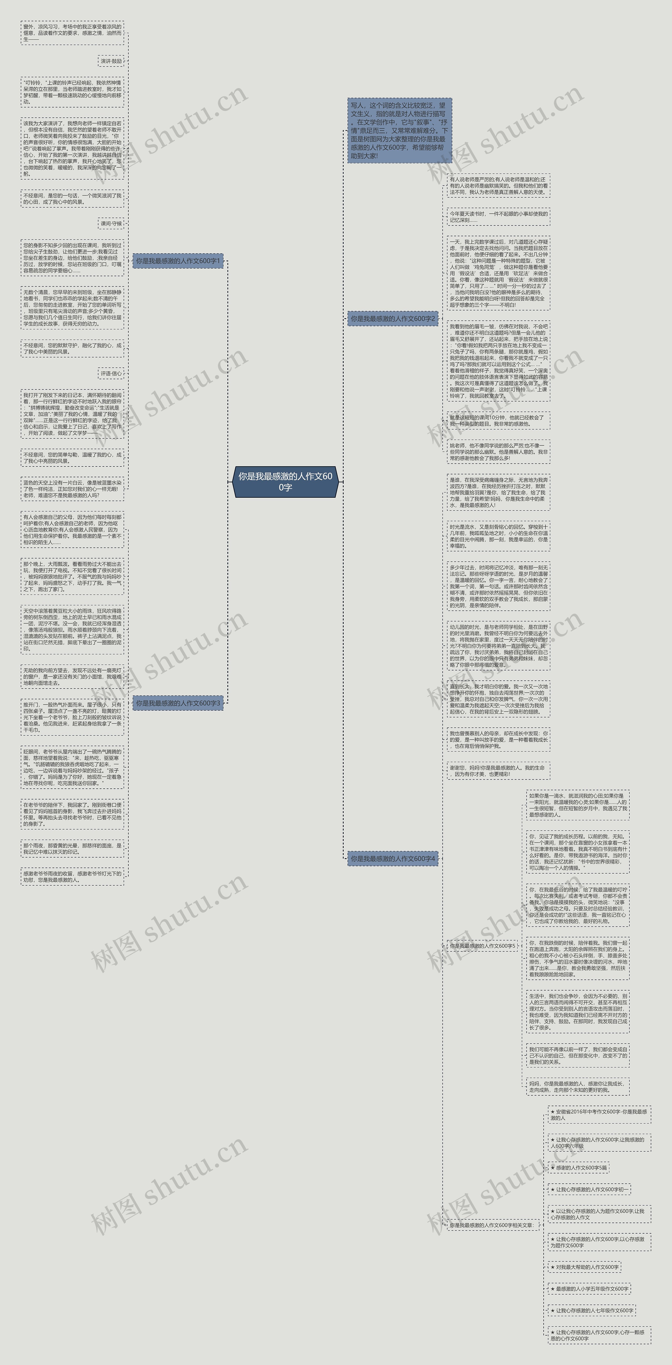 你是我最感激的人作文600字思维导图