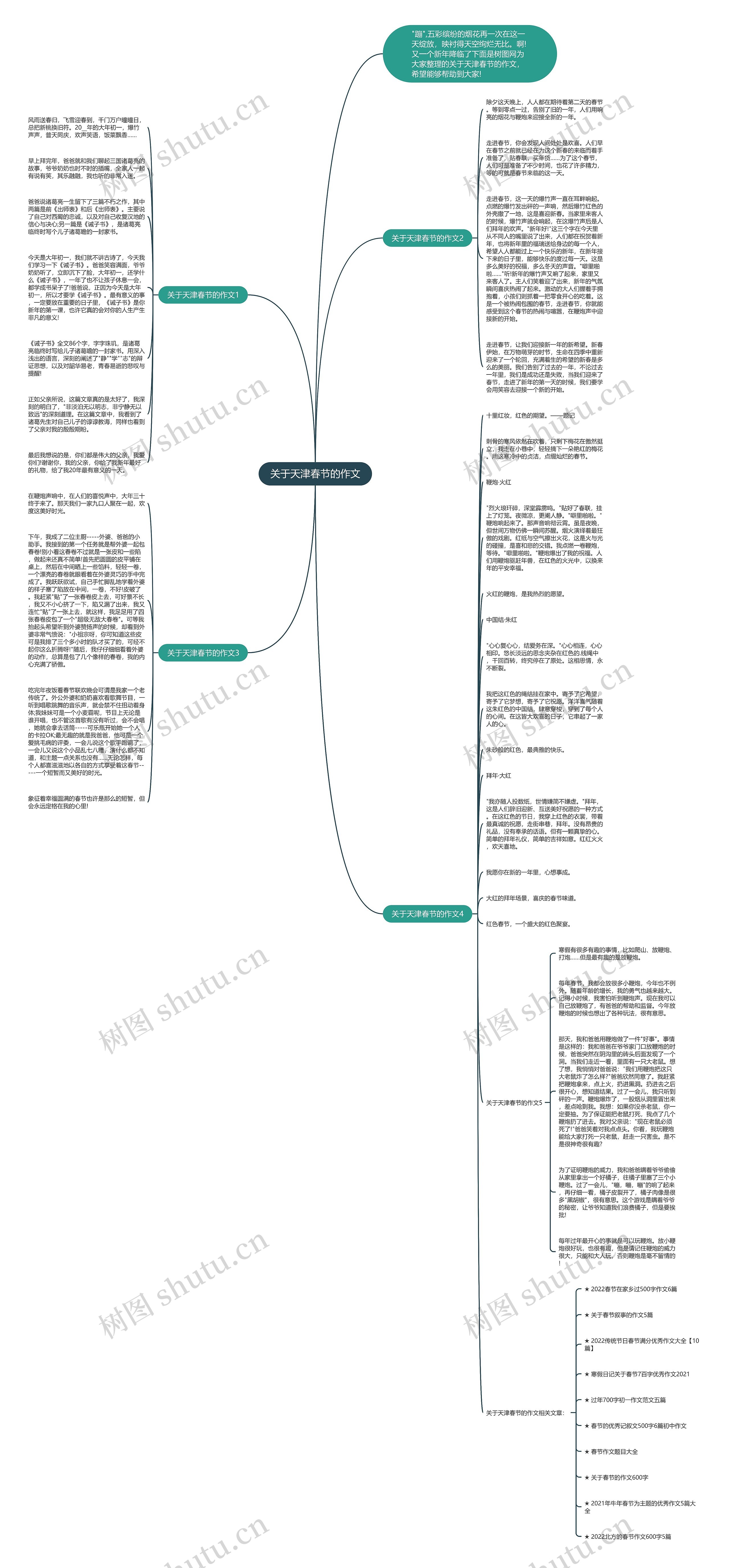 关于天津春节的作文思维导图