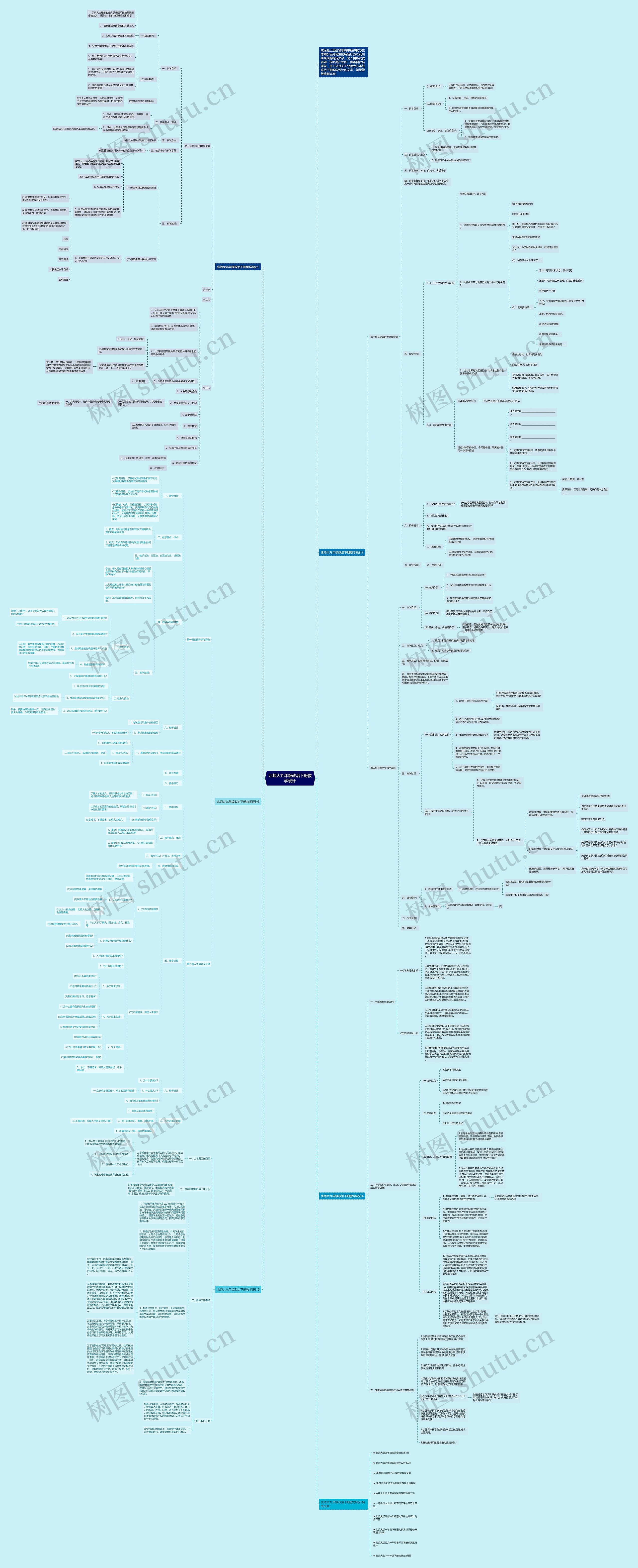北师大九年级政治下册教学设计思维导图