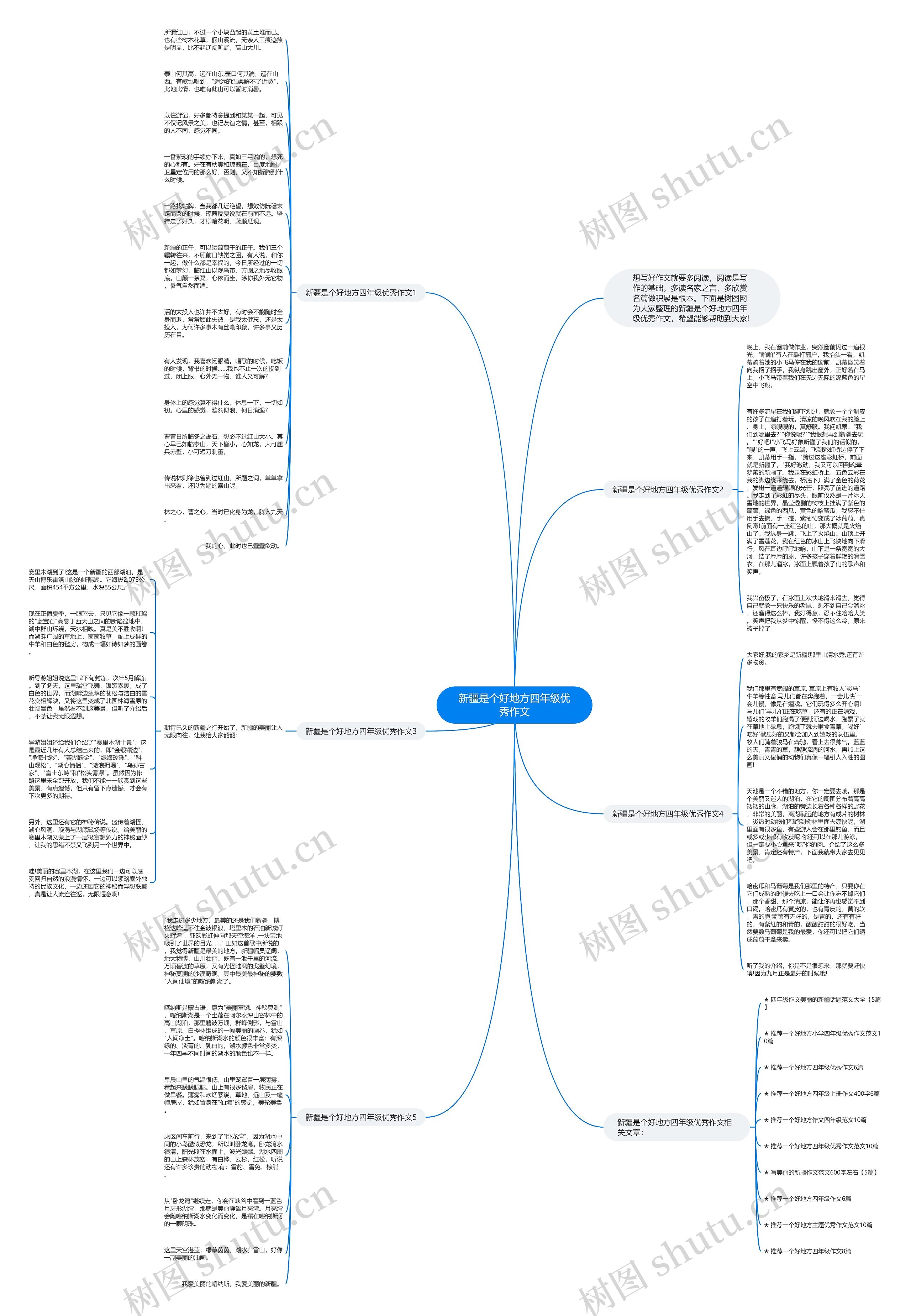 新疆是个好地方四年级优秀作文思维导图