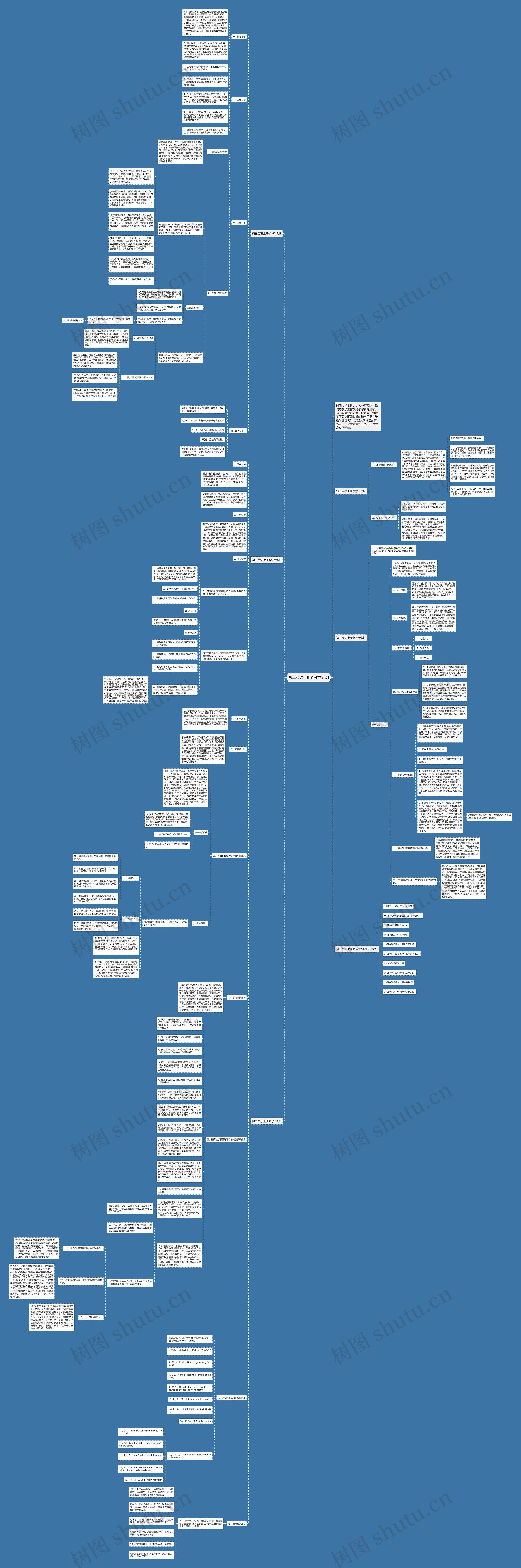 初三英语上册的教学计划思维导图