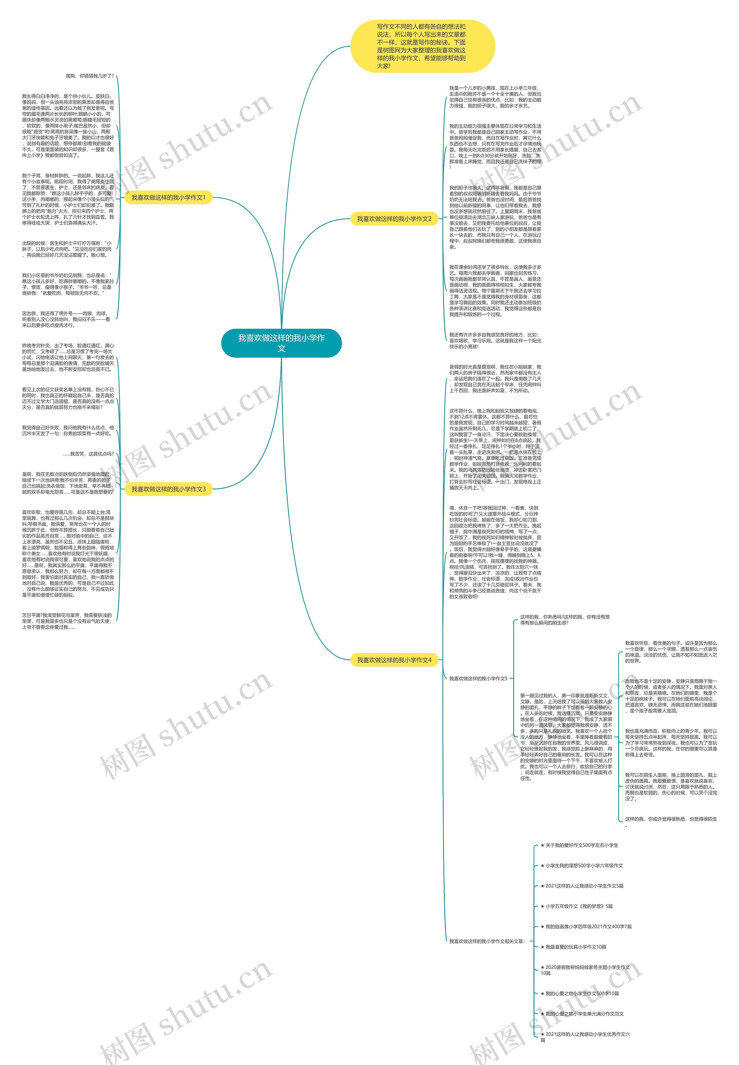 我喜欢做这样的我小学作文思维导图