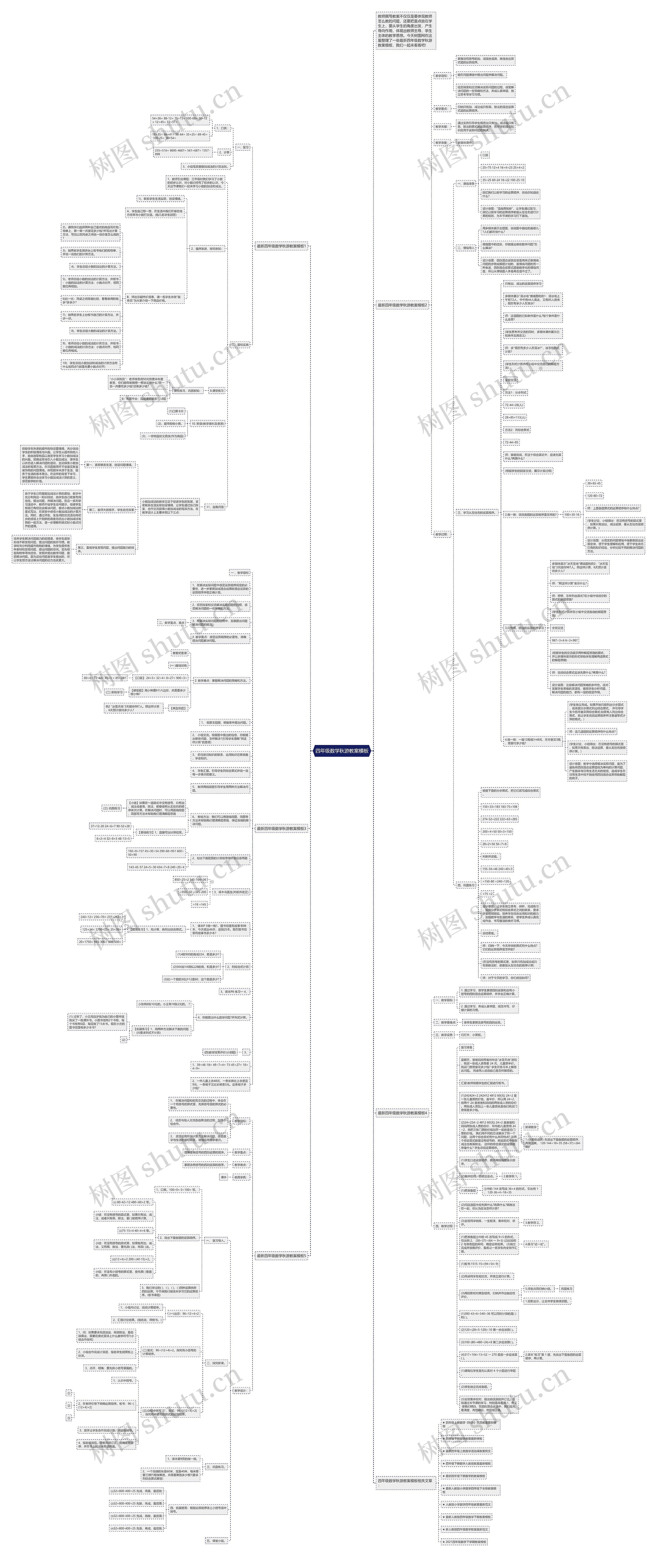 四年级数学秋游教案思维导图
