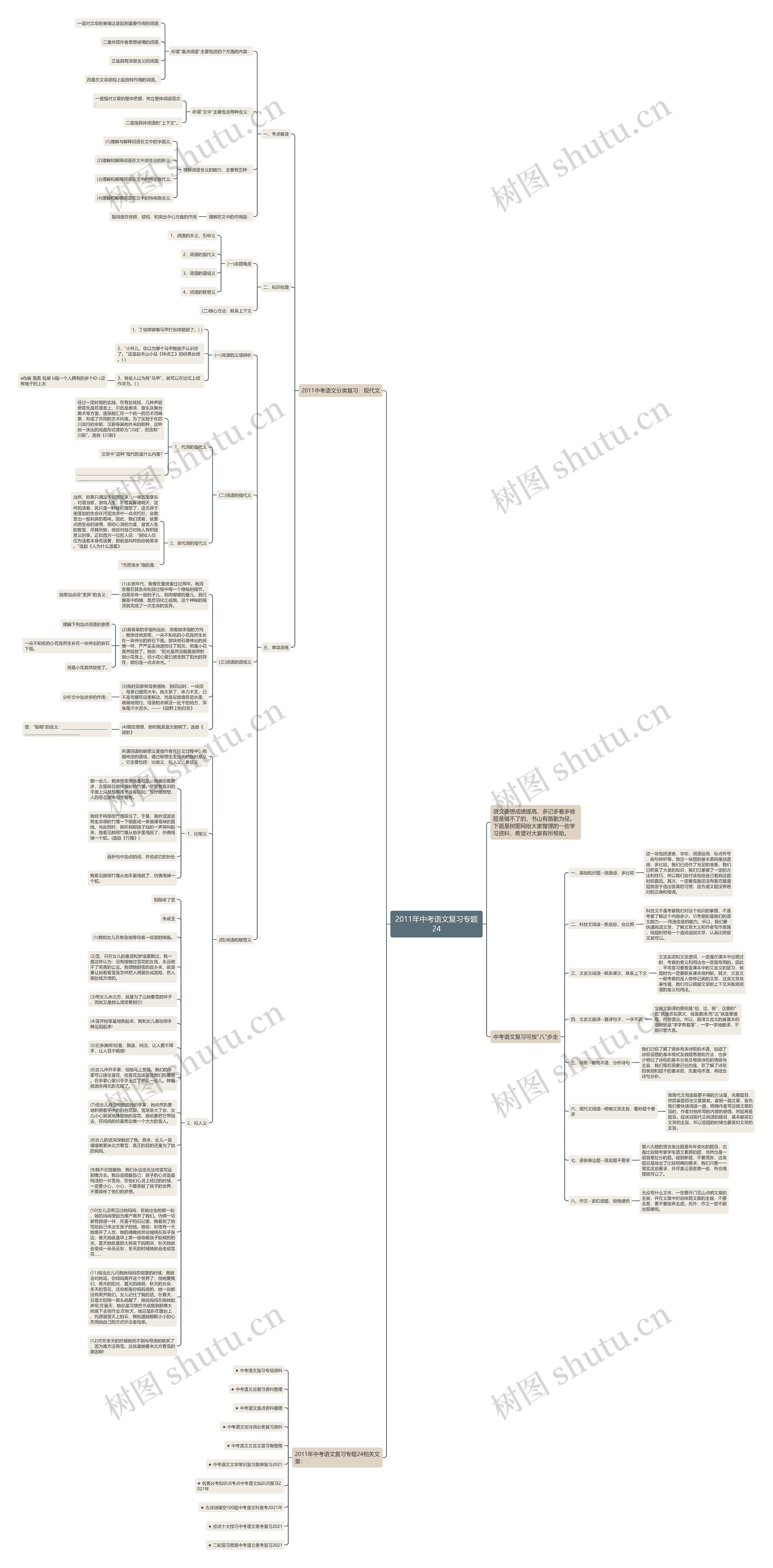2011年中考语文复习专题24思维导图