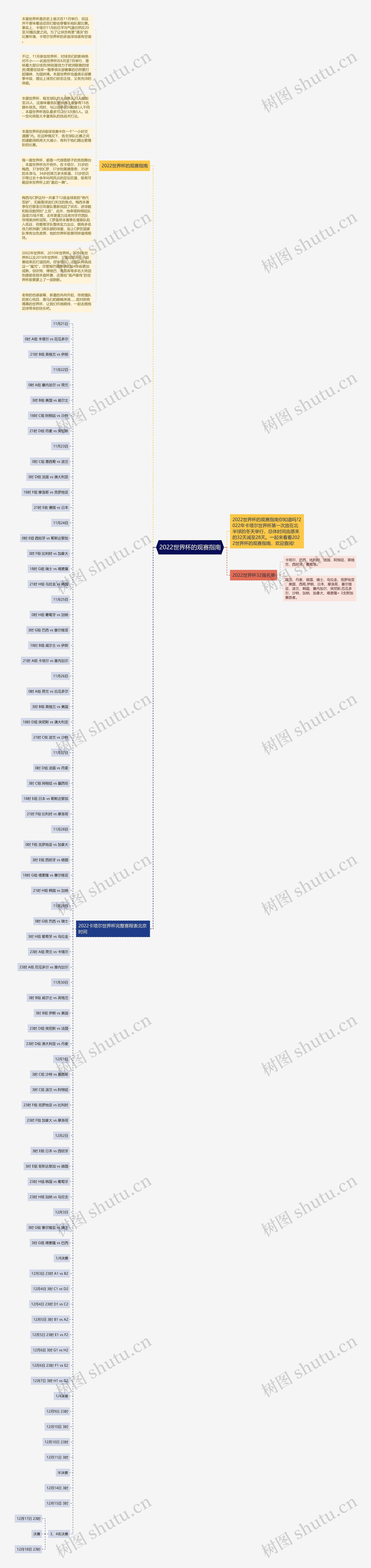2022世界杯的观赛指南思维导图