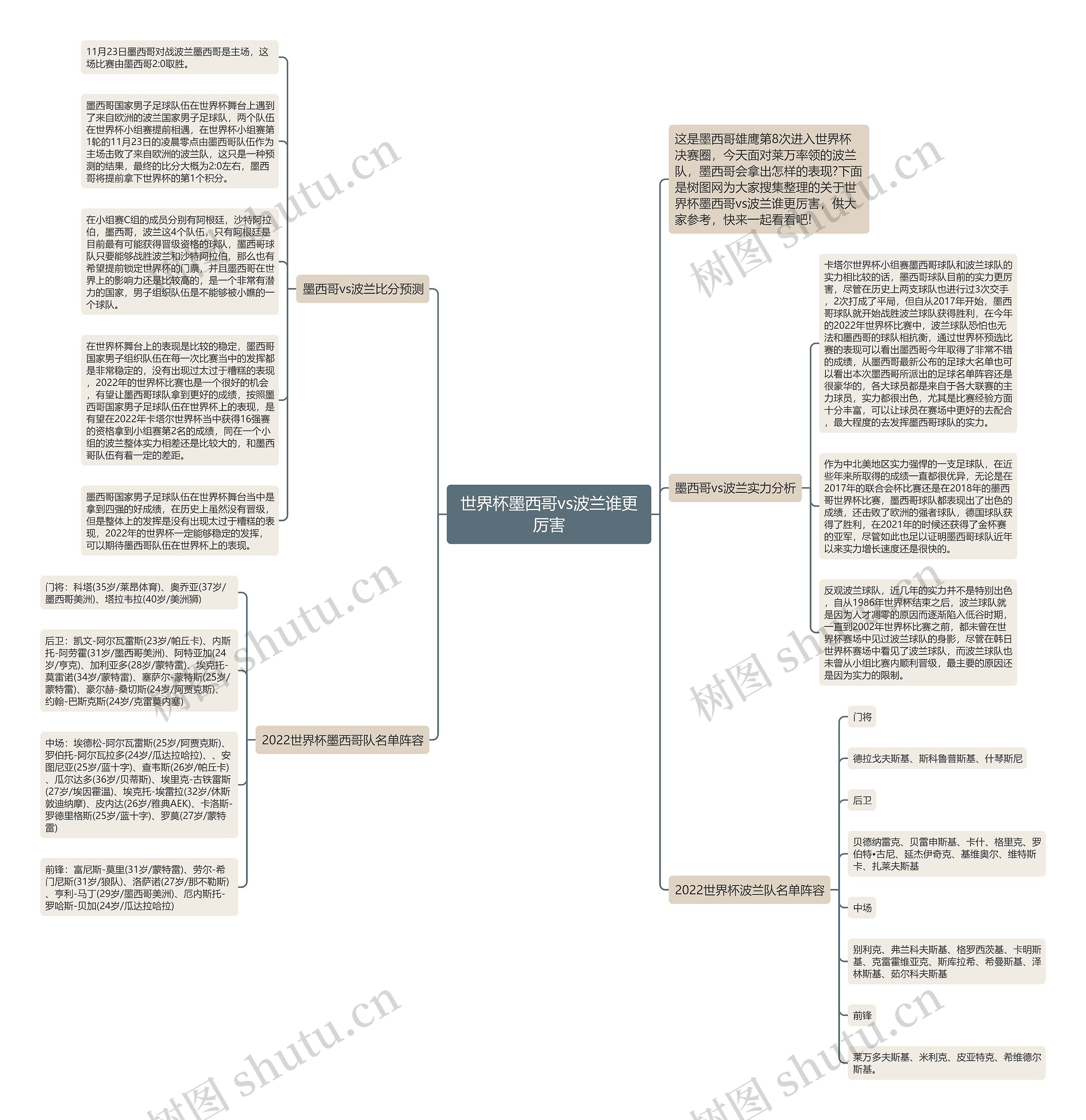 世界杯墨西哥vs波兰谁更厉害思维导图