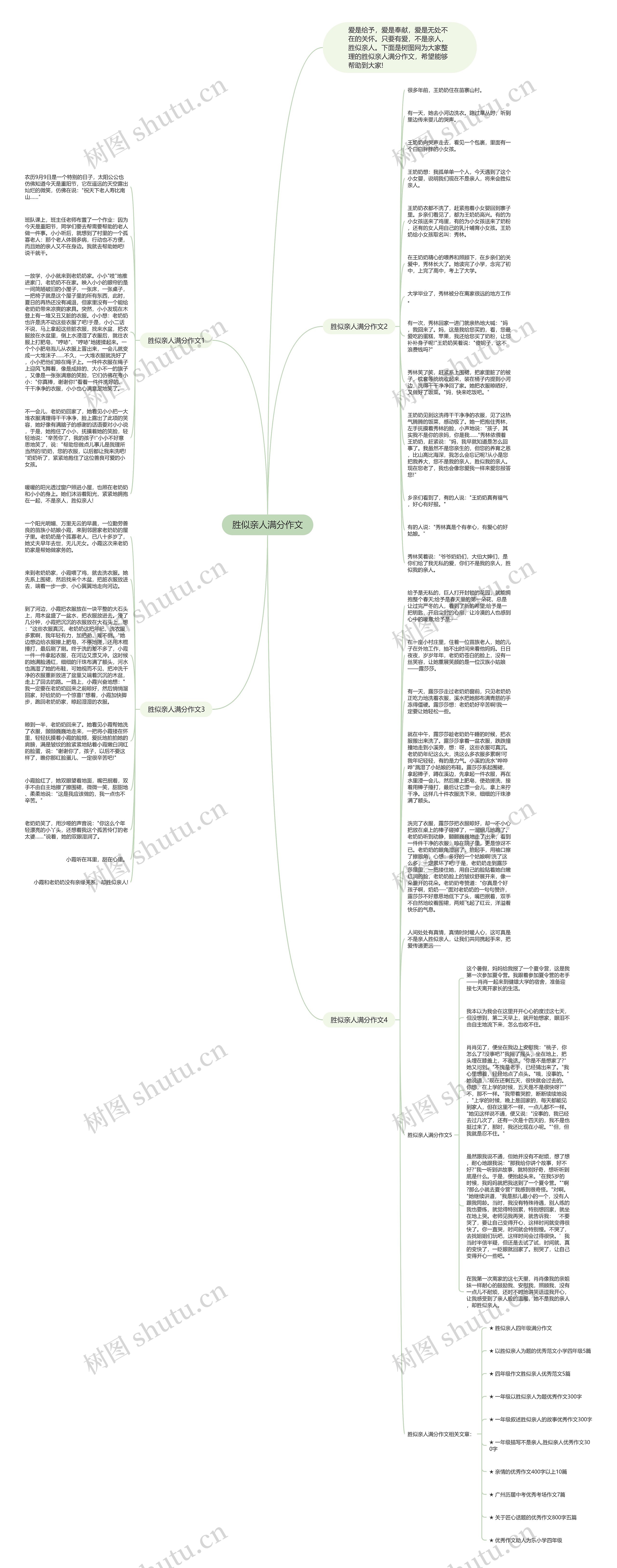 胜似亲人满分作文思维导图