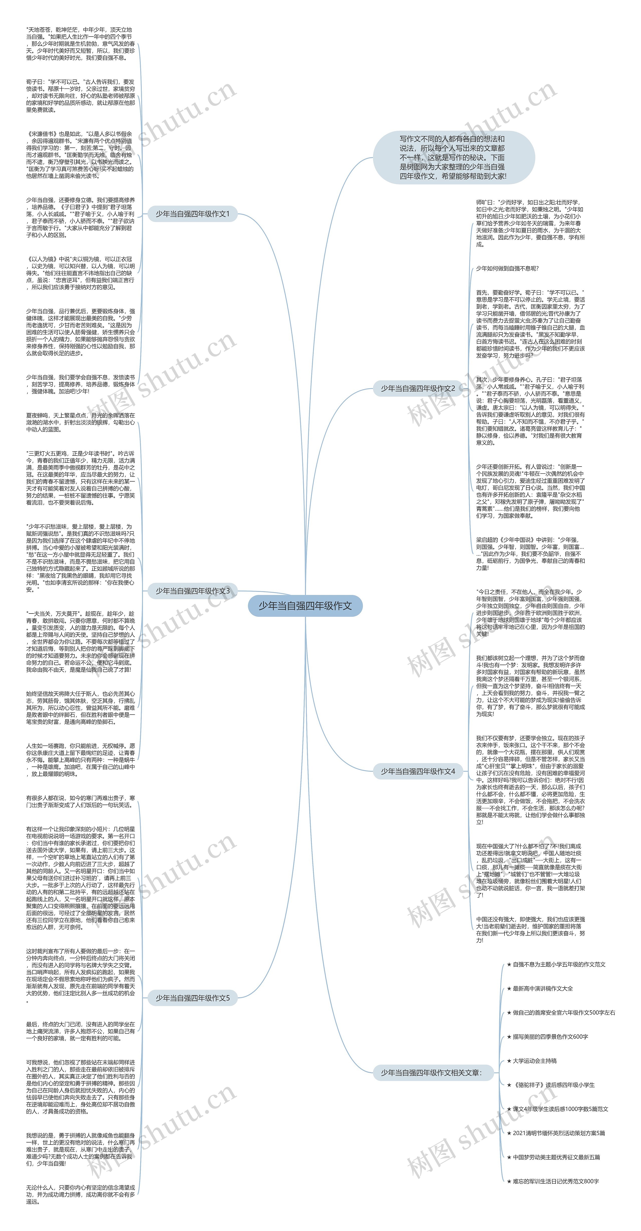 少年当自强四年级作文思维导图