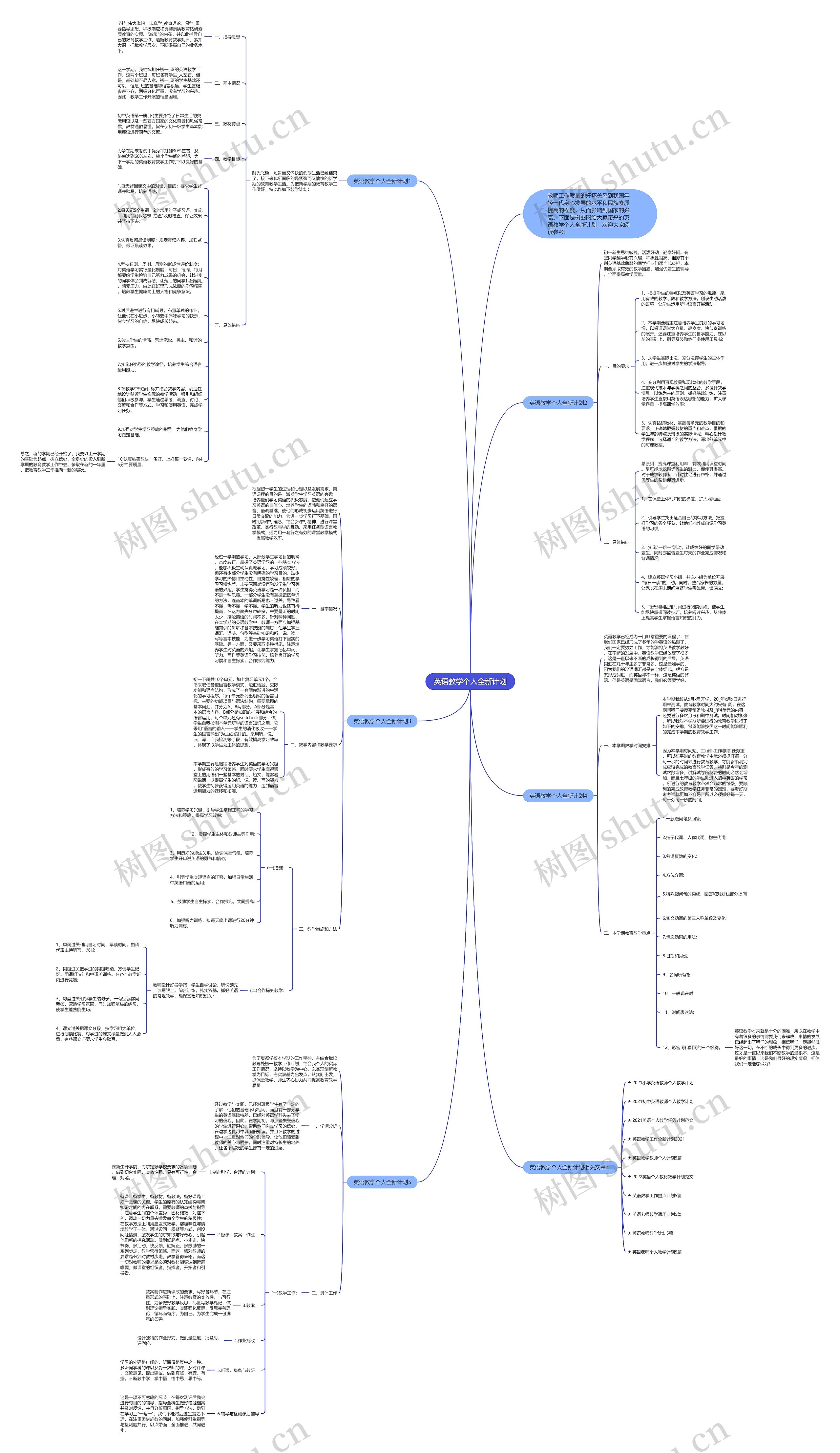 英语教学个人全新计划思维导图