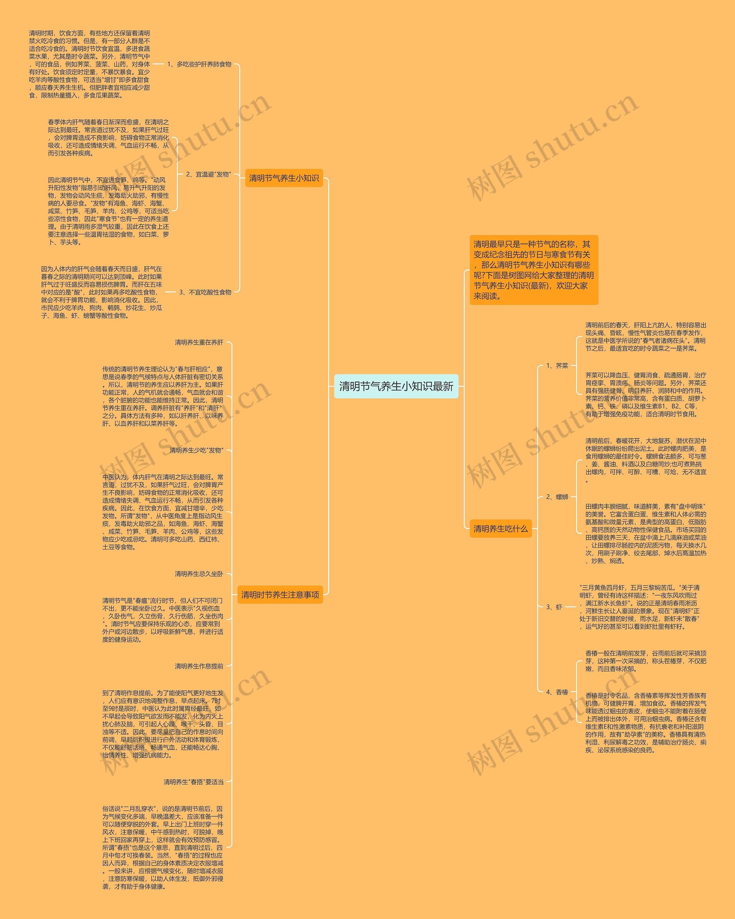 清明节气养生小知识最新思维导图