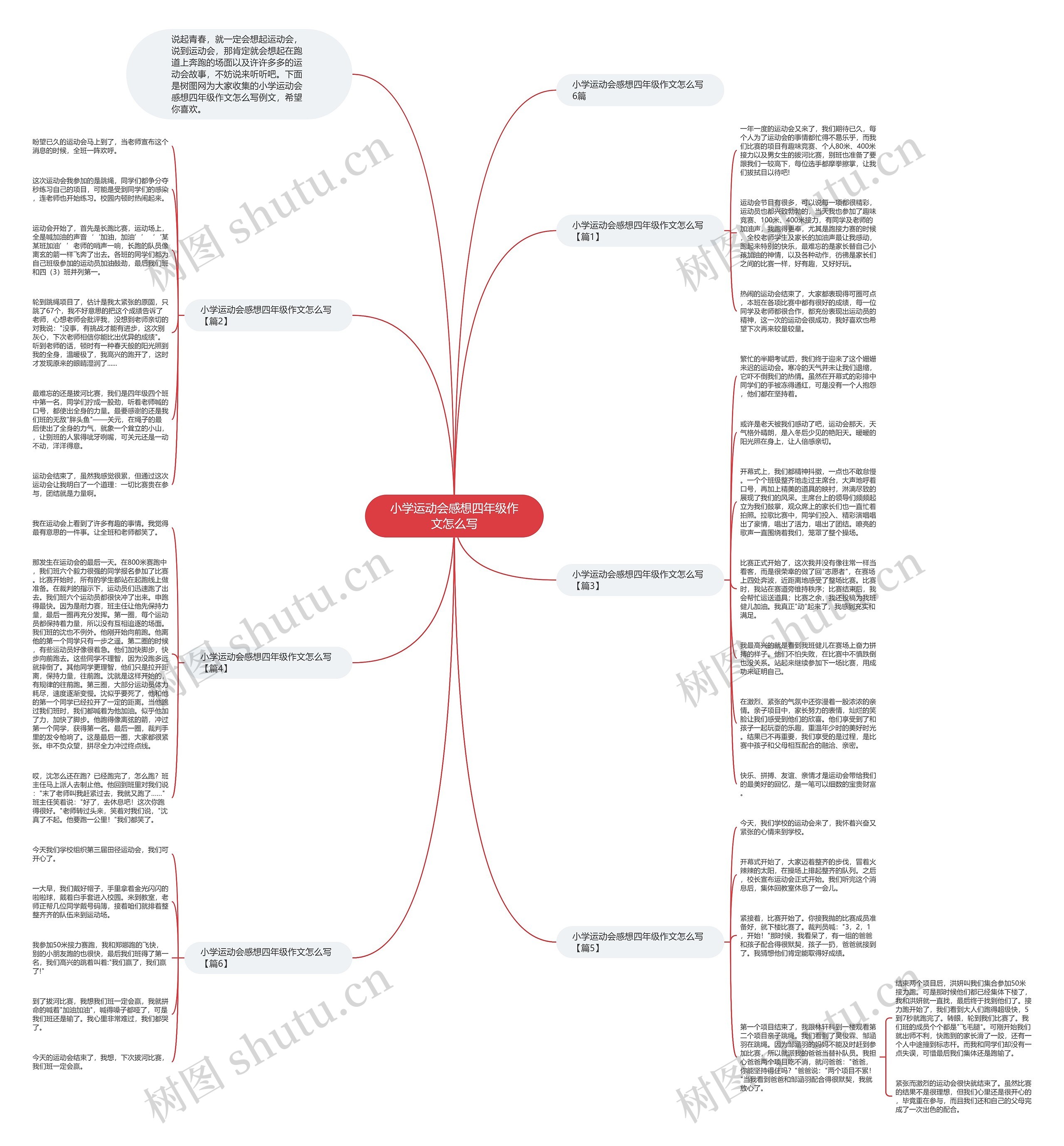 小学运动会感想四年级作文怎么写思维导图