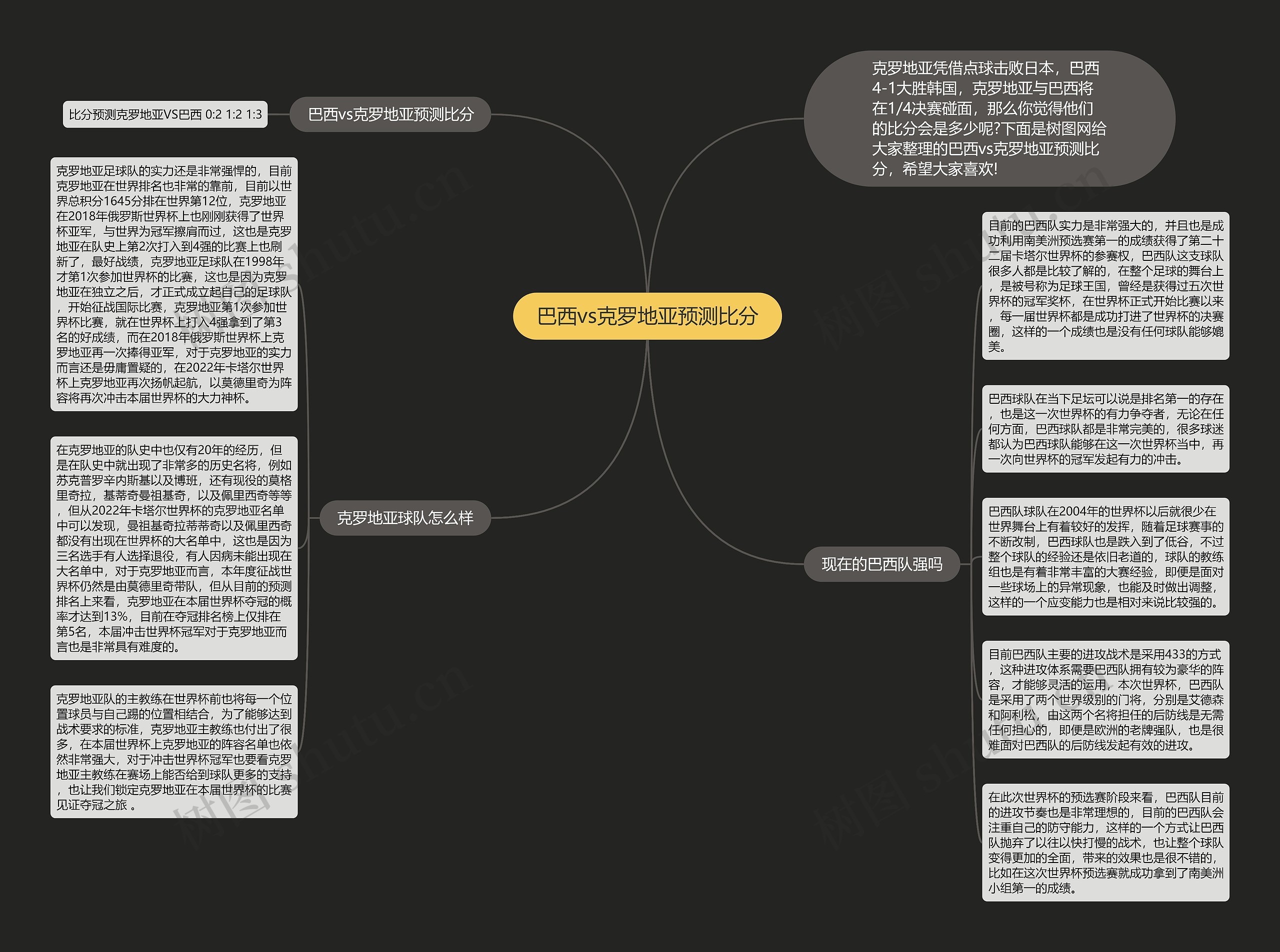 巴西vs克罗地亚预测比分思维导图