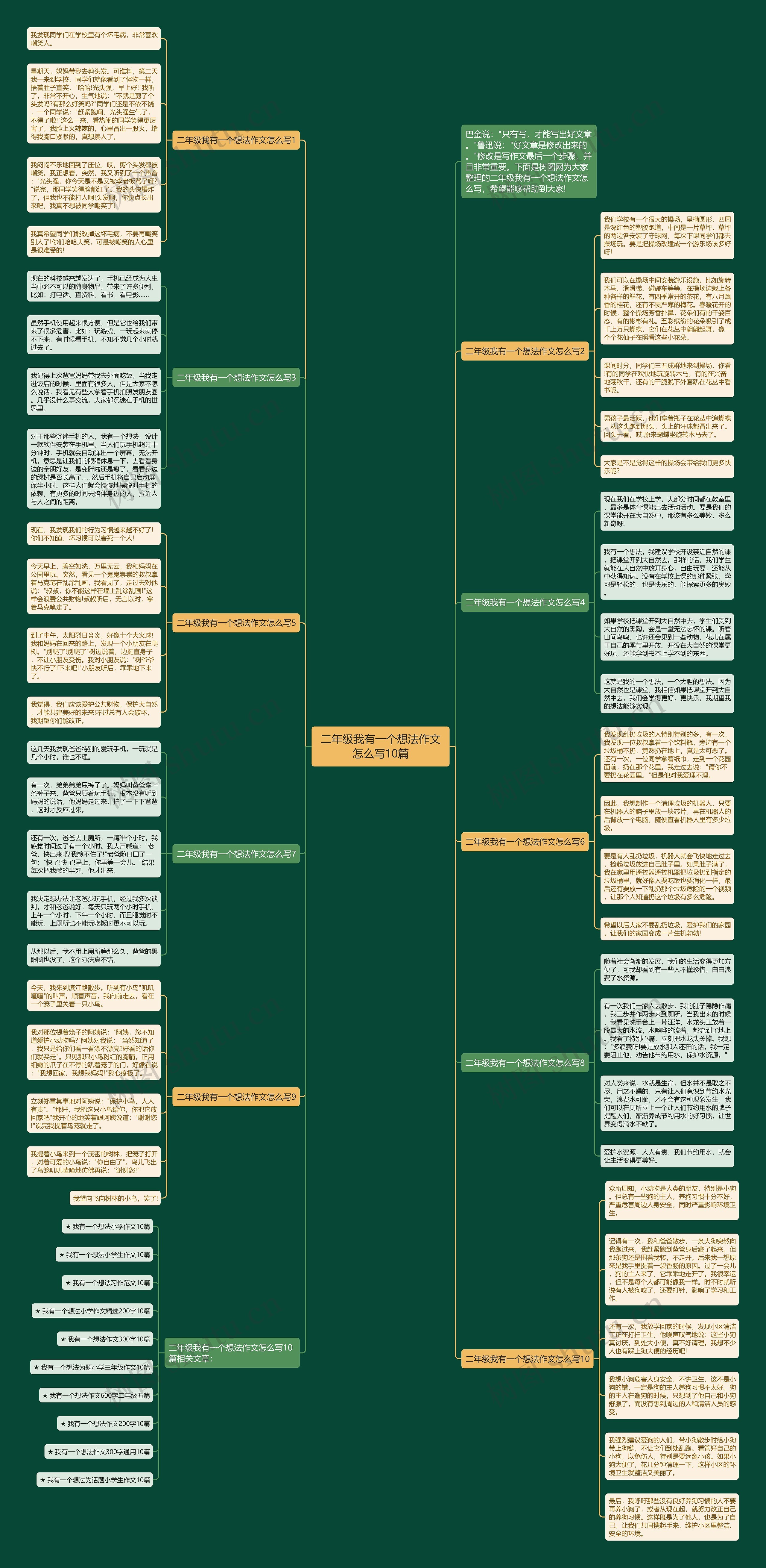 二年级我有一个想法作文怎么写10篇思维导图
