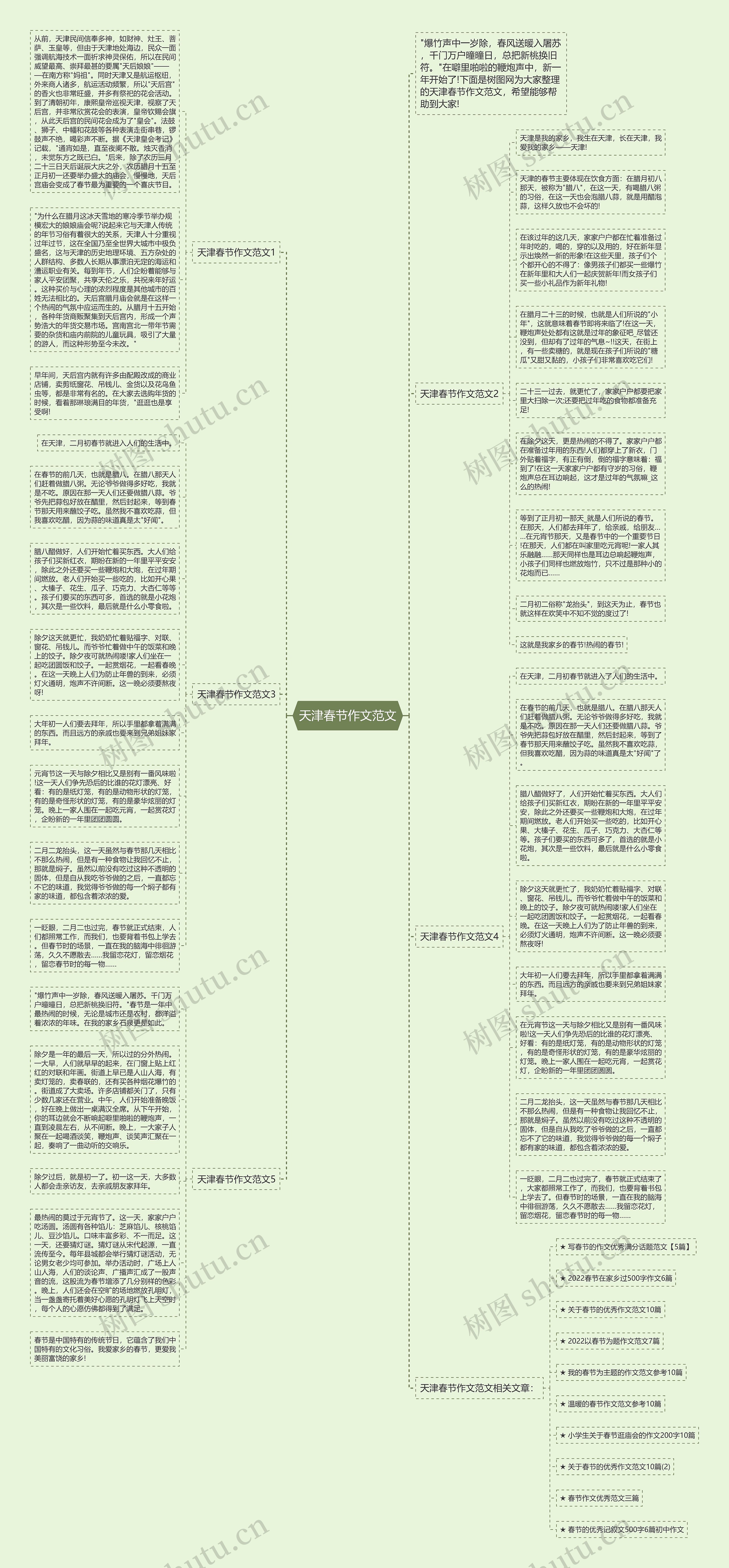 天津春节作文范文思维导图