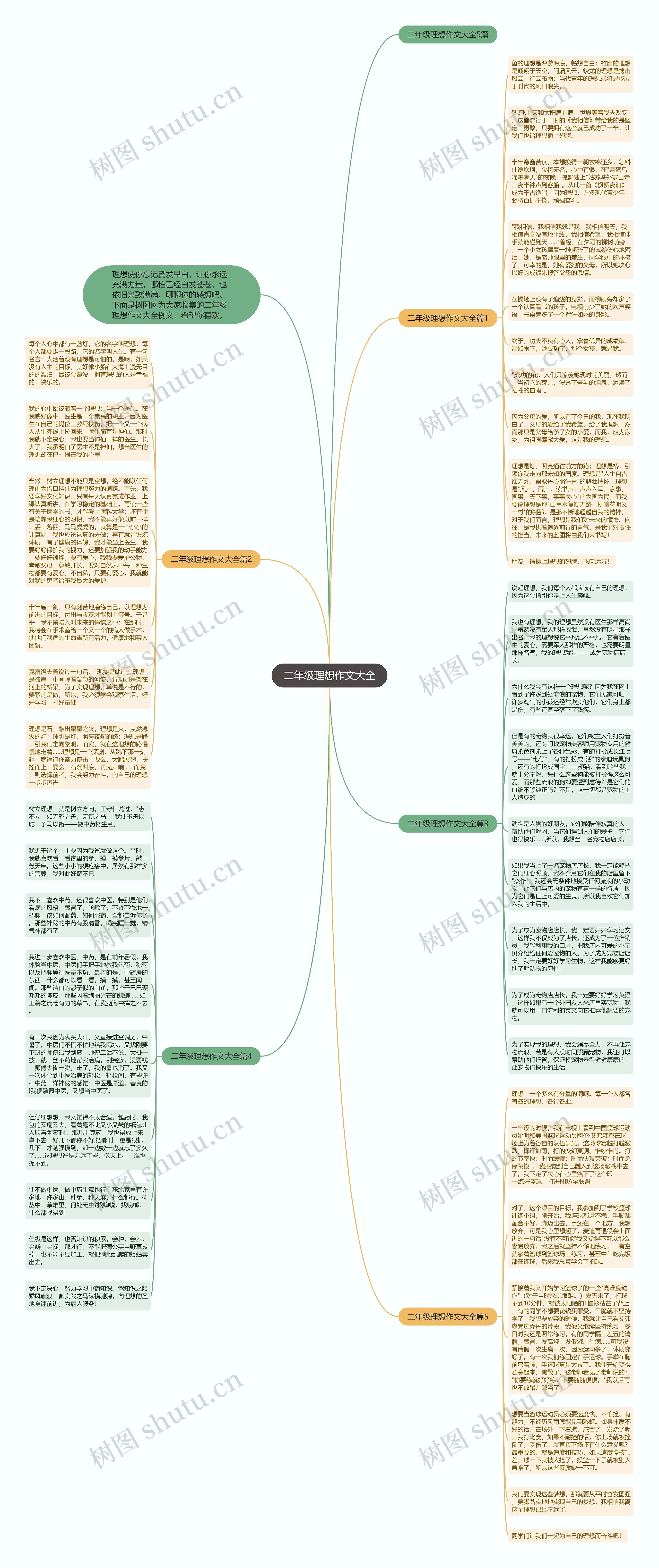 二年级理想作文大全思维导图