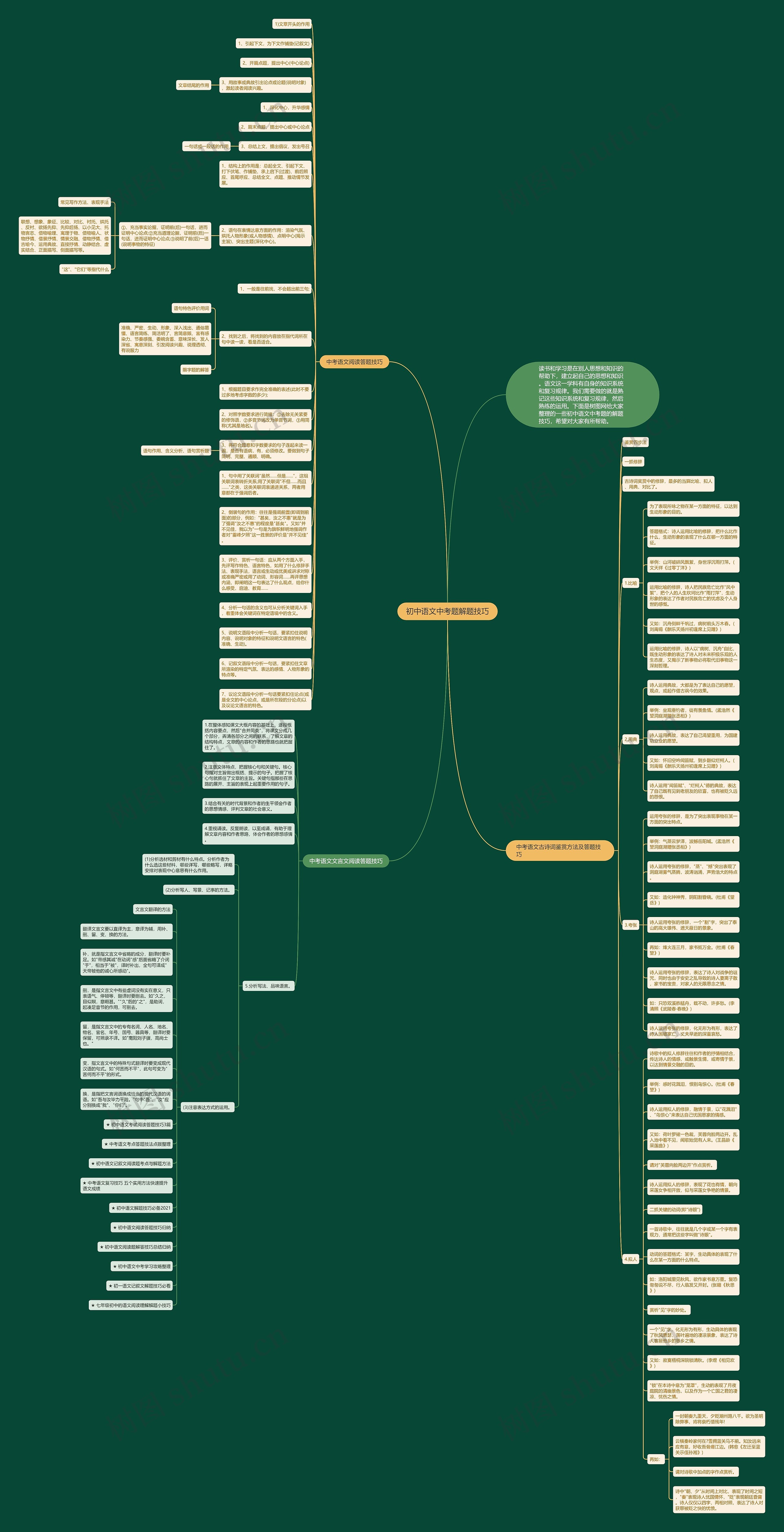 初中语文中考题解题技巧思维导图