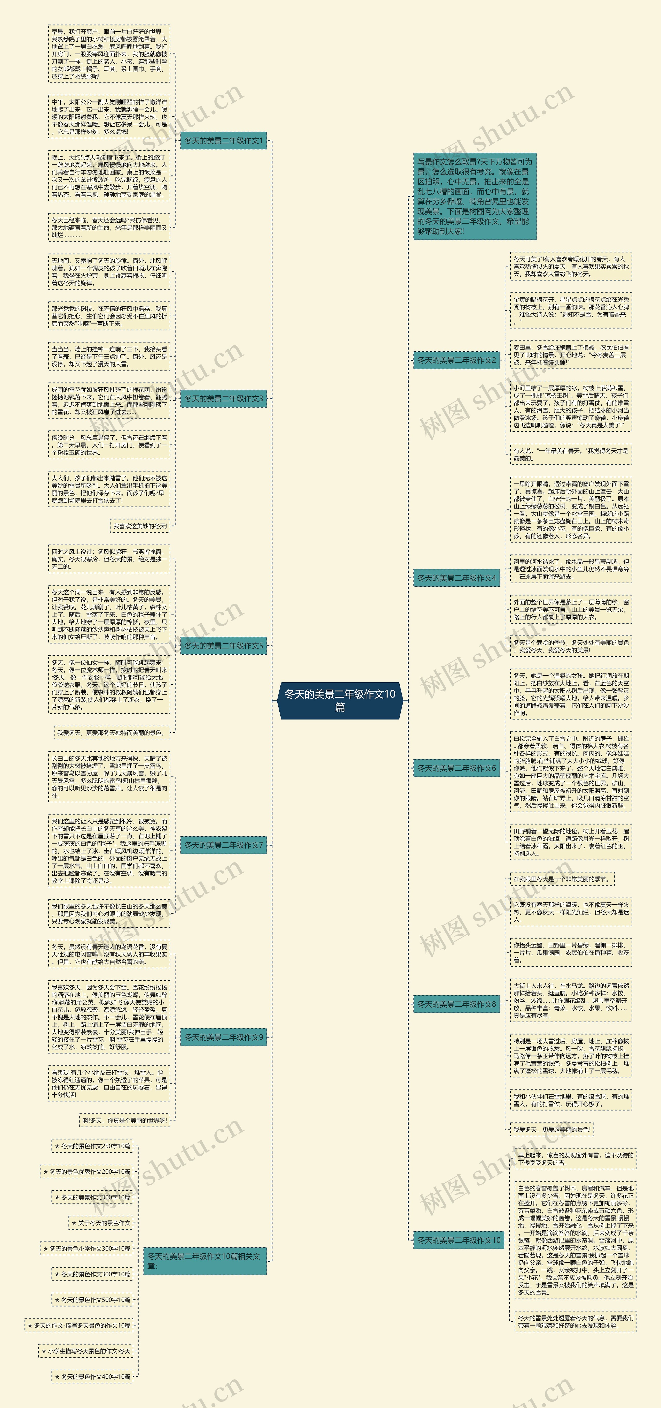 冬天的美景二年级作文10篇思维导图