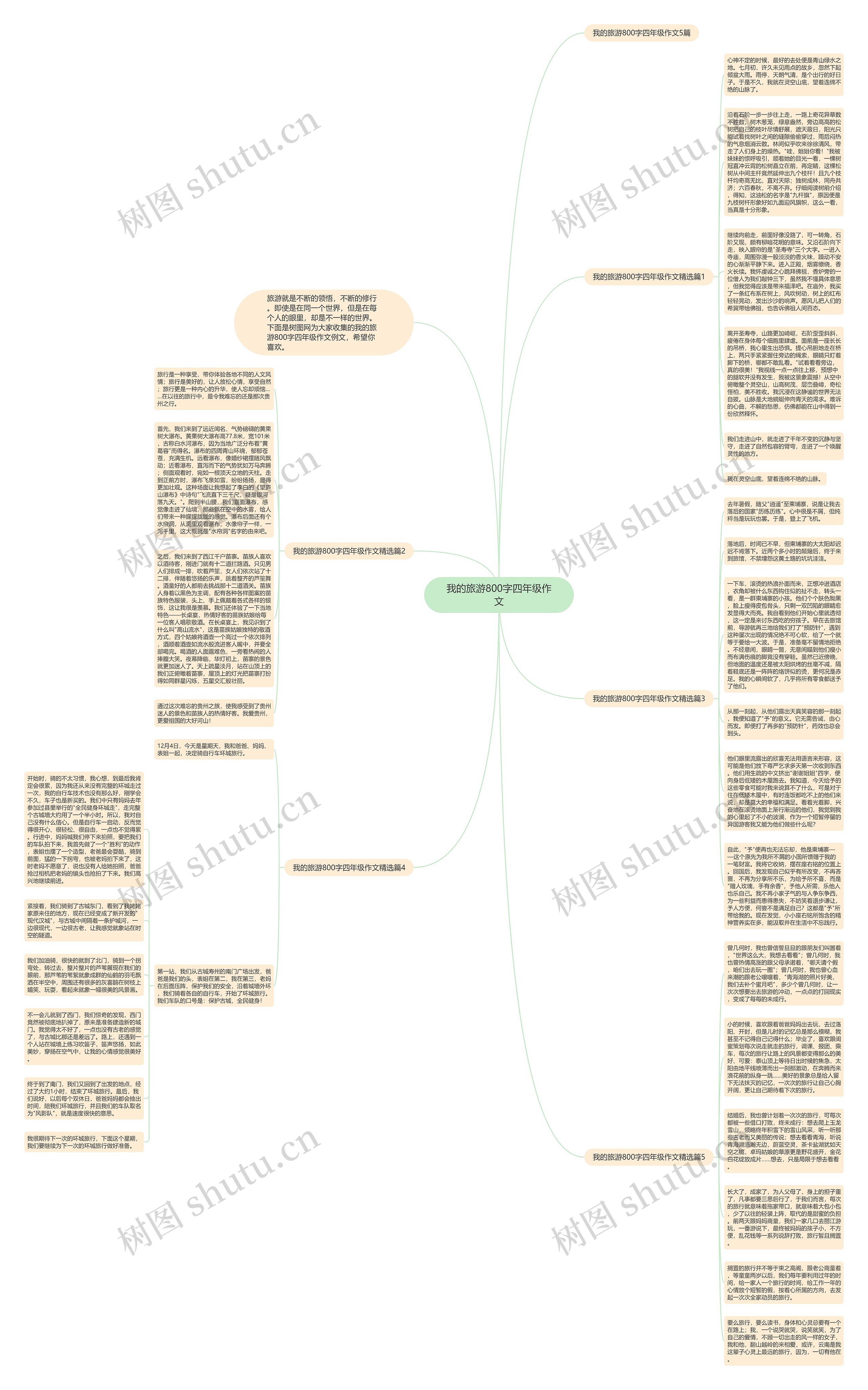 我的旅游800字四年级作文思维导图