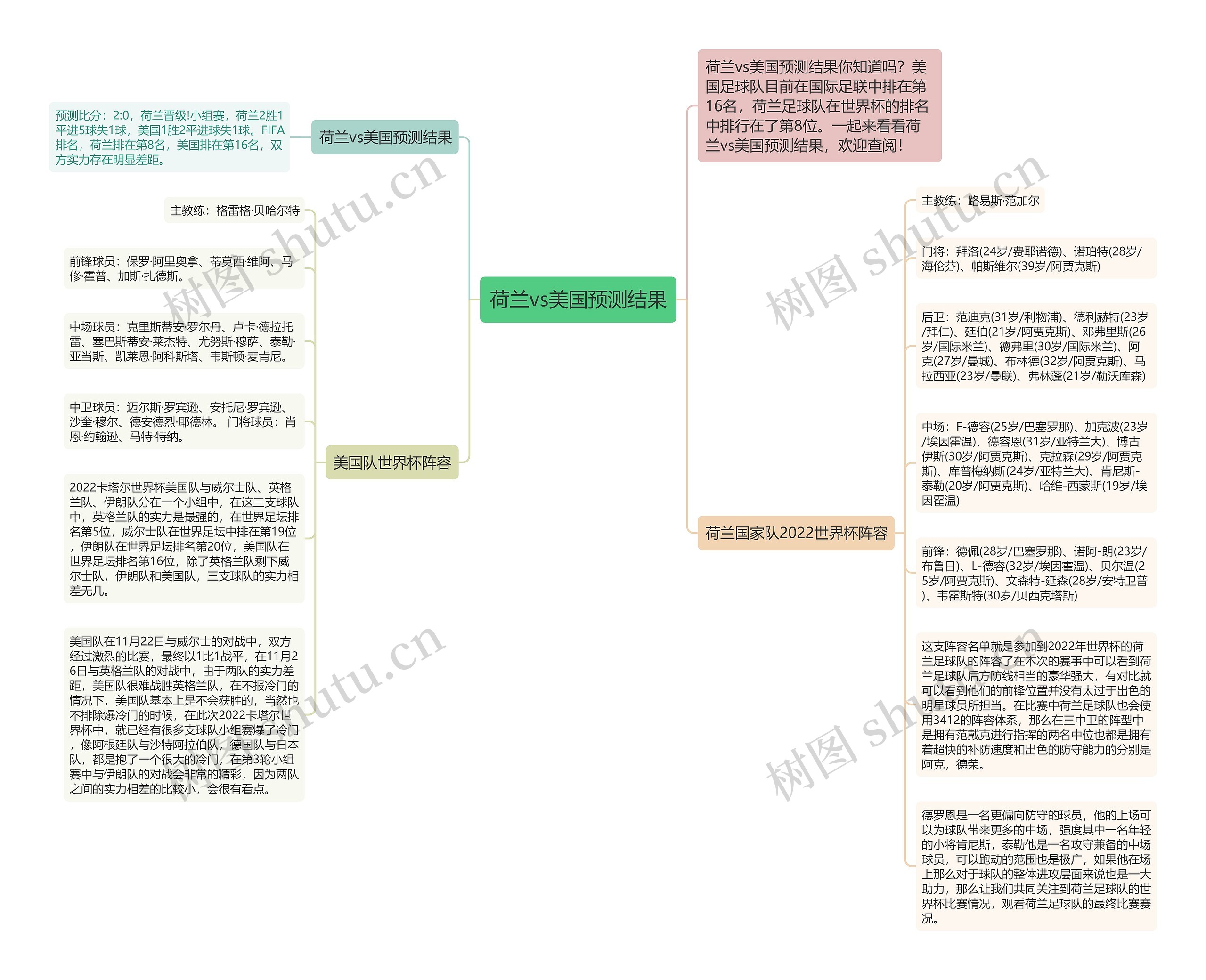 荷兰vs美国预测结果思维导图