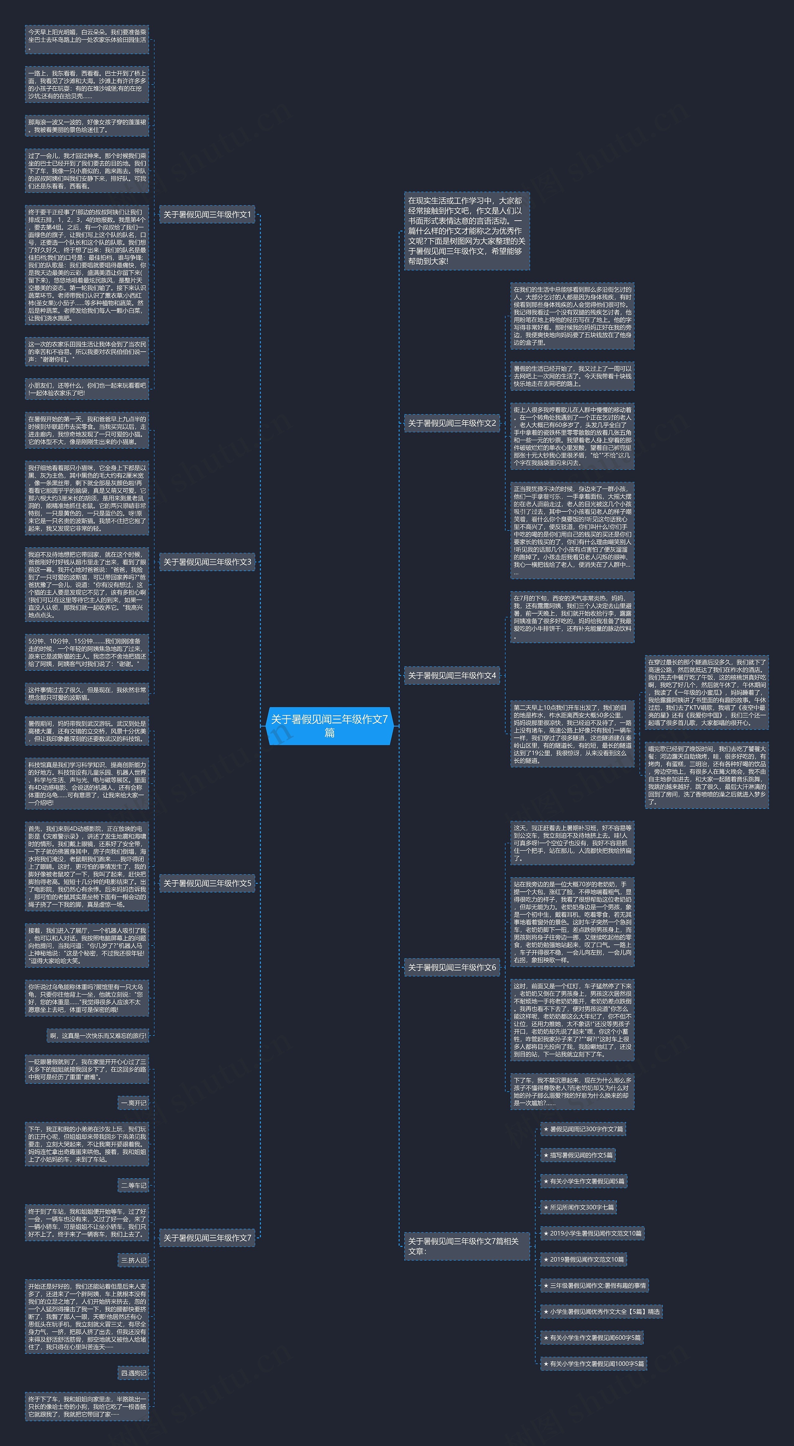 关于暑假见闻三年级作文7篇思维导图