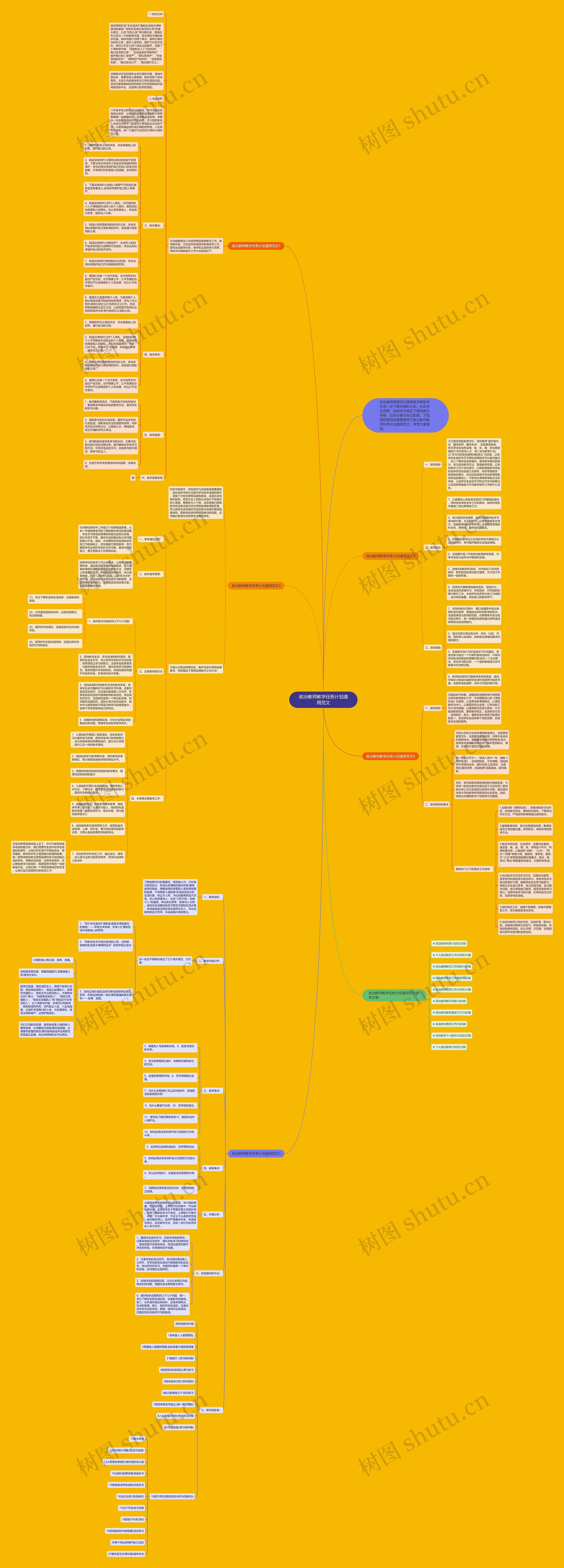 政治教师教学任务计划通用范文思维导图