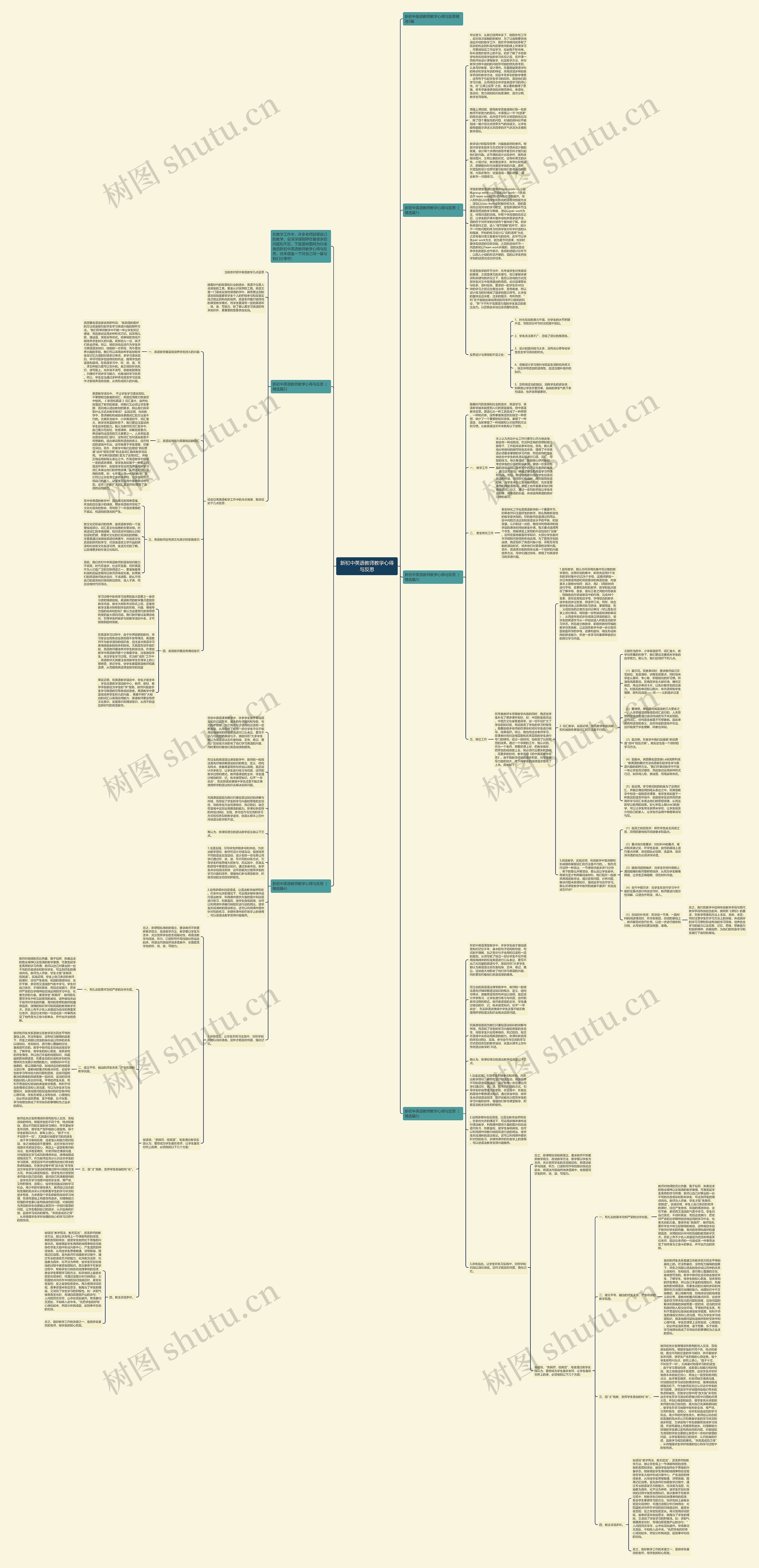 新初中英语教师教学心得与反思思维导图