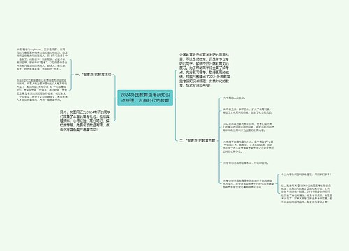 2024外国教育史考研知识点梳理：古典时代的教育