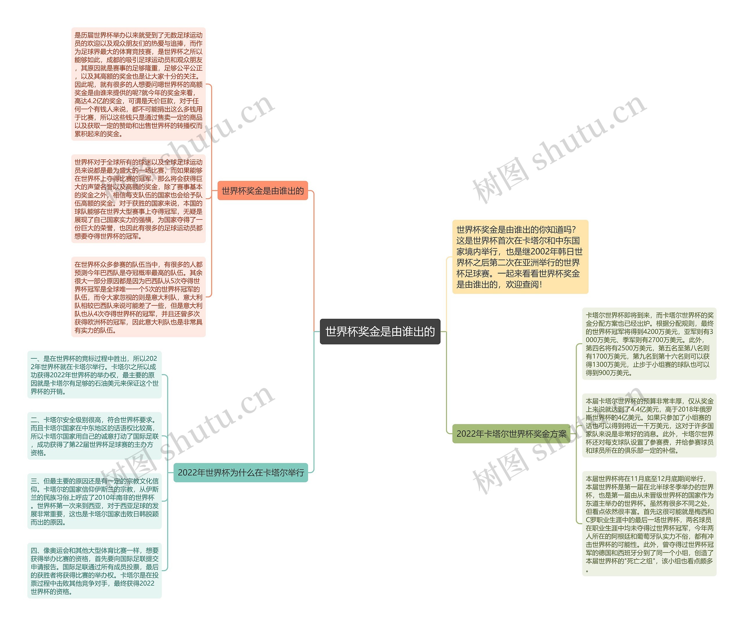 世界杯奖金是由谁出的思维导图