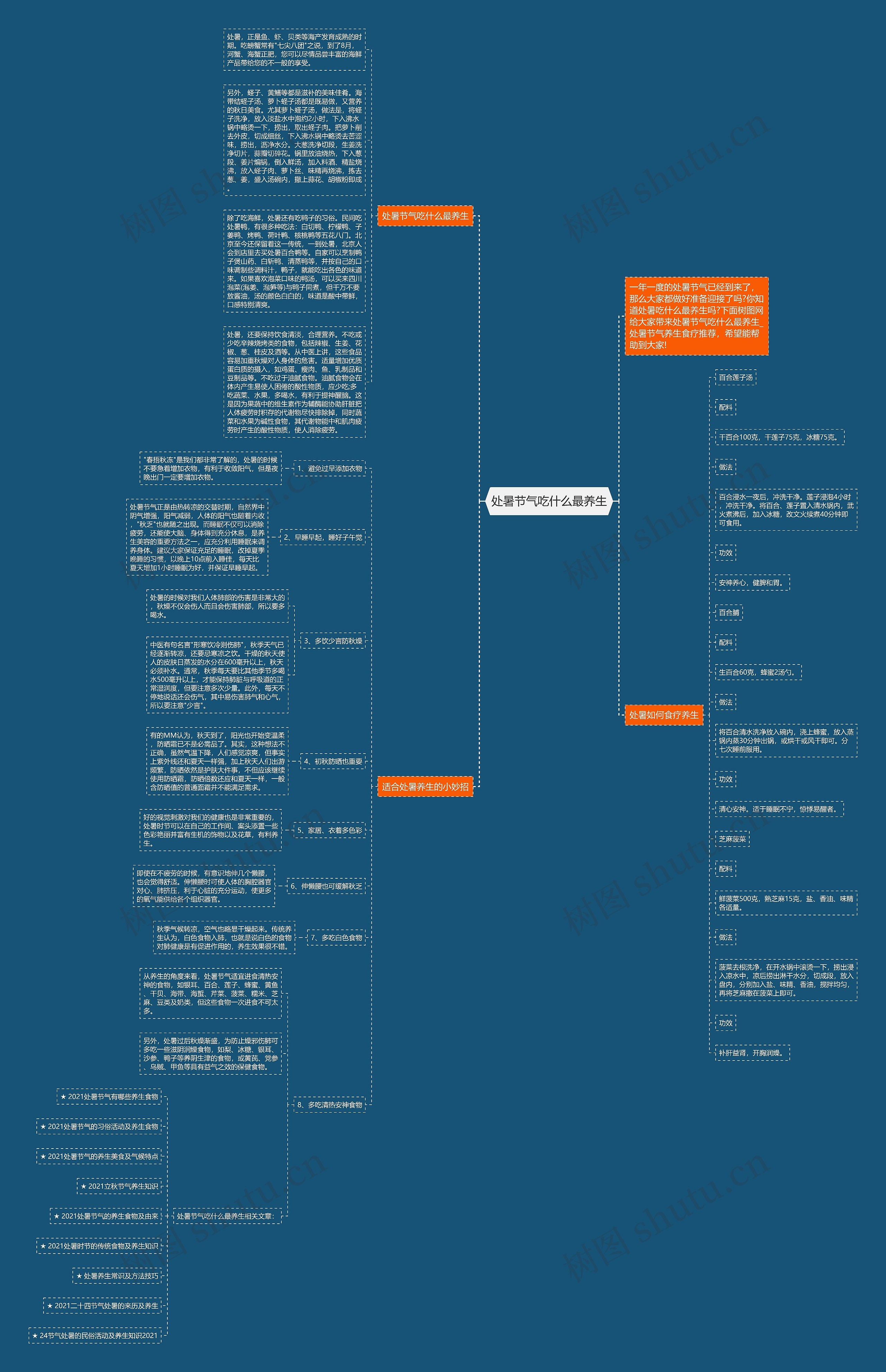 处暑节气吃什么最养生思维导图