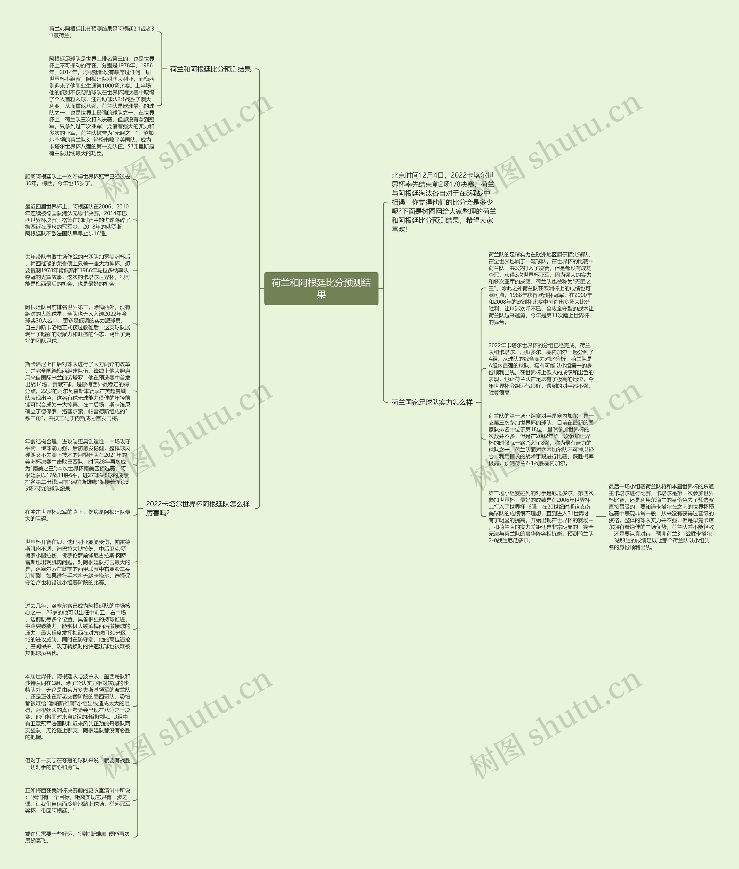 荷兰和阿根廷比分预测结果思维导图