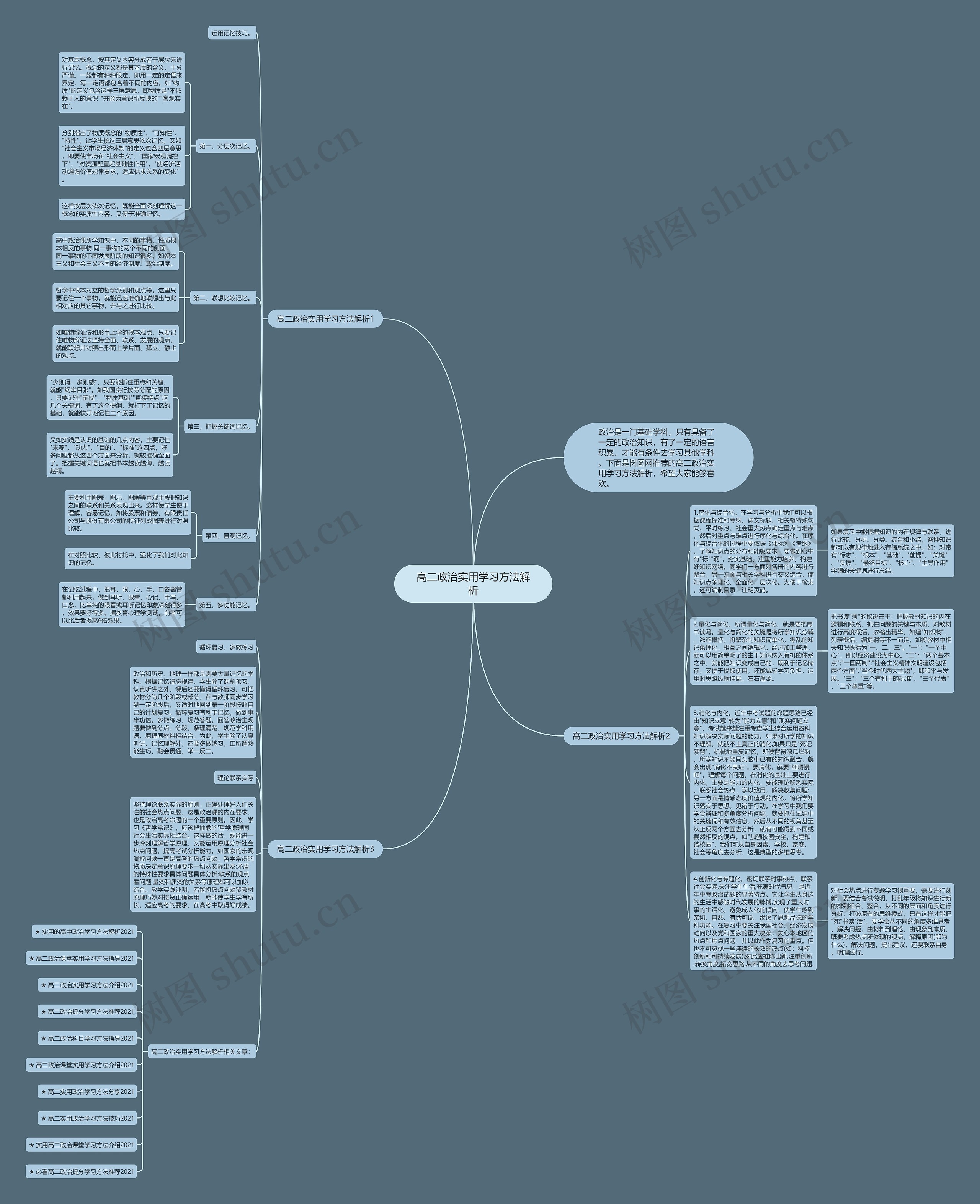高二政治实用学习方法解析思维导图