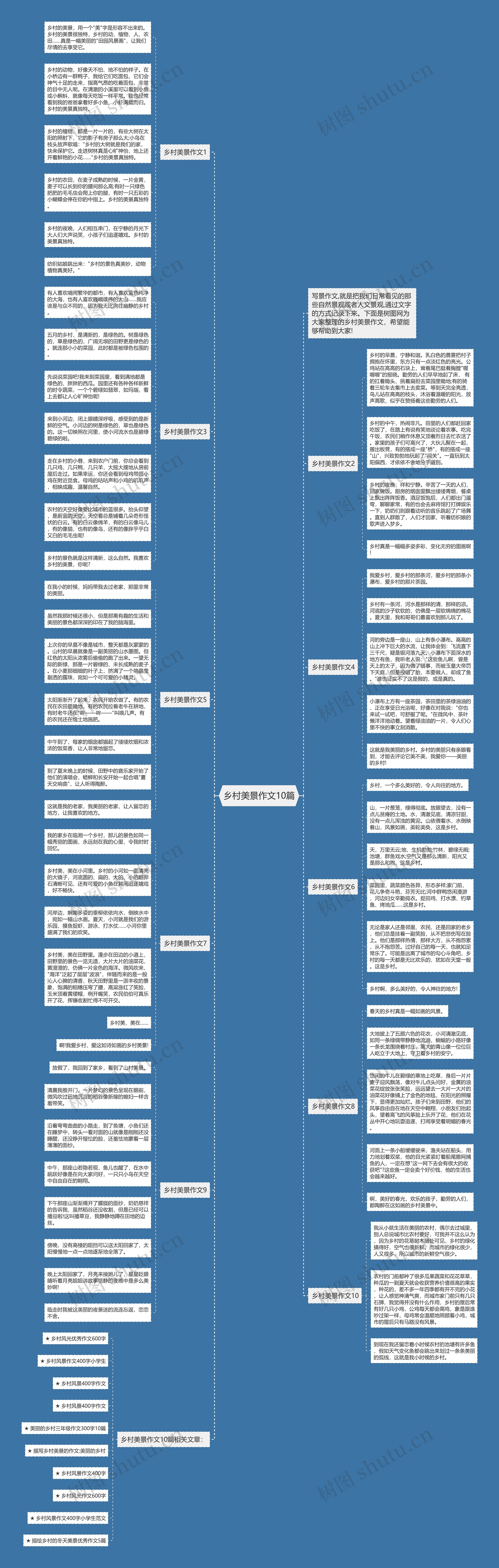 乡村美景作文10篇思维导图
