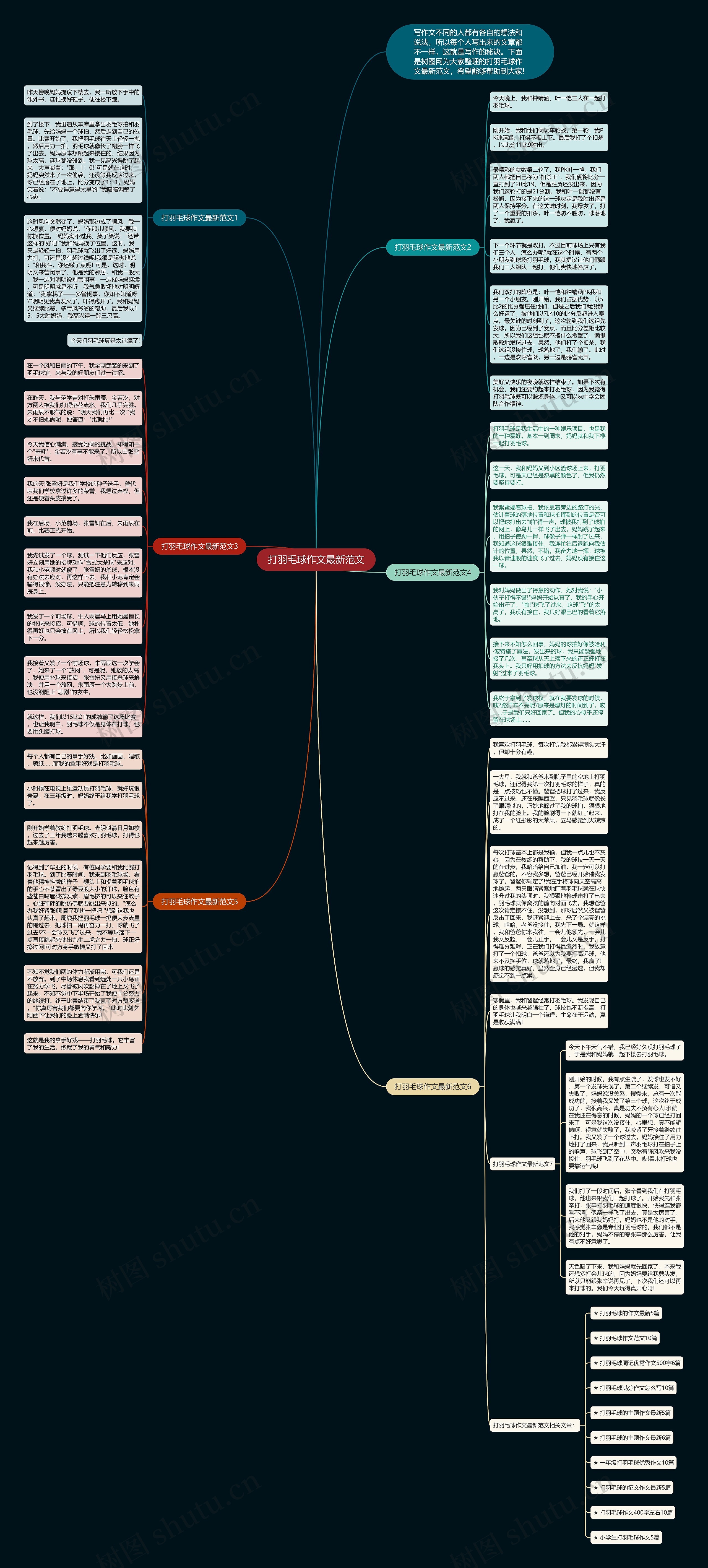打羽毛球作文最新范文思维导图