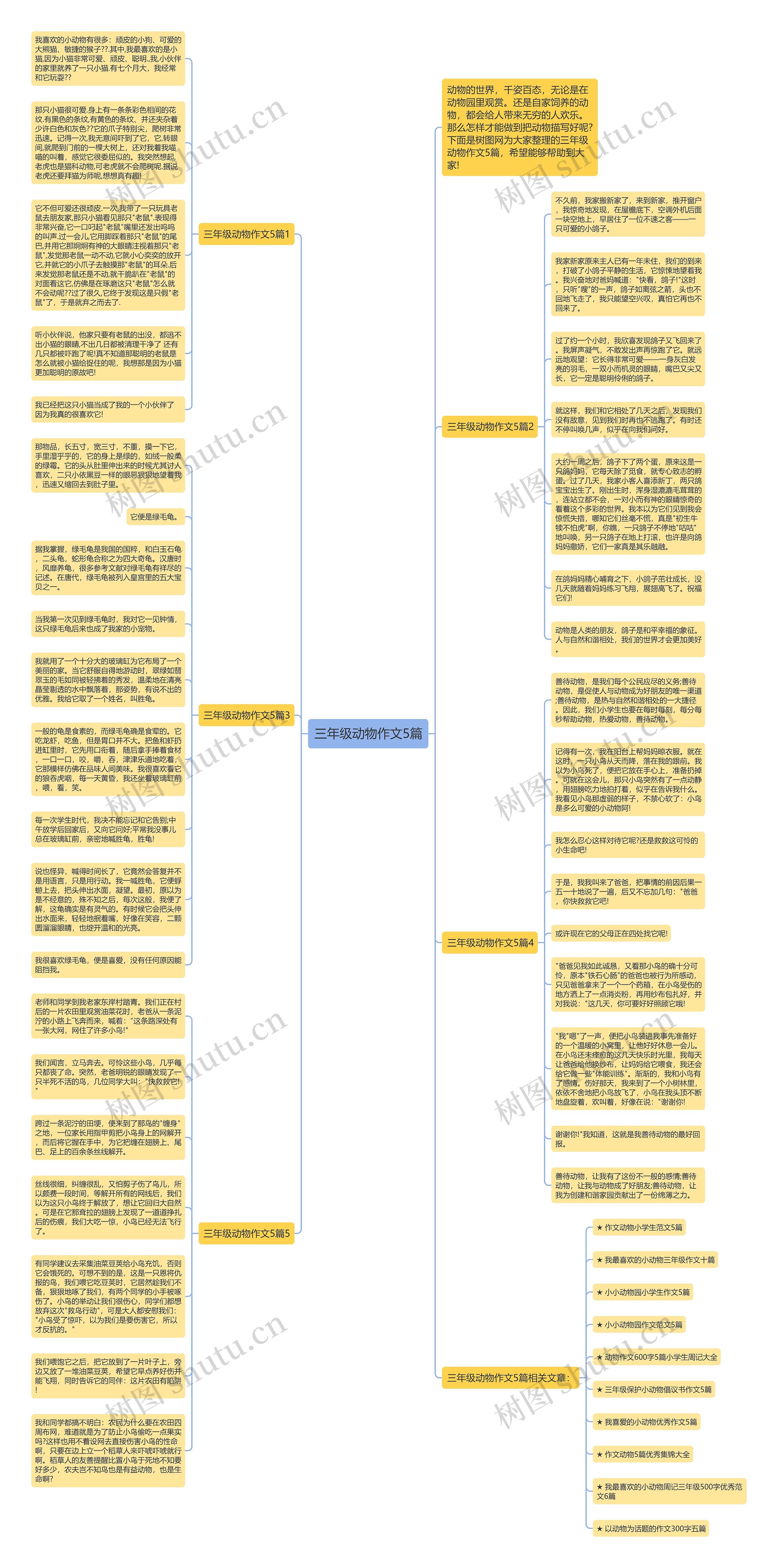 三年级动物作文5篇思维导图