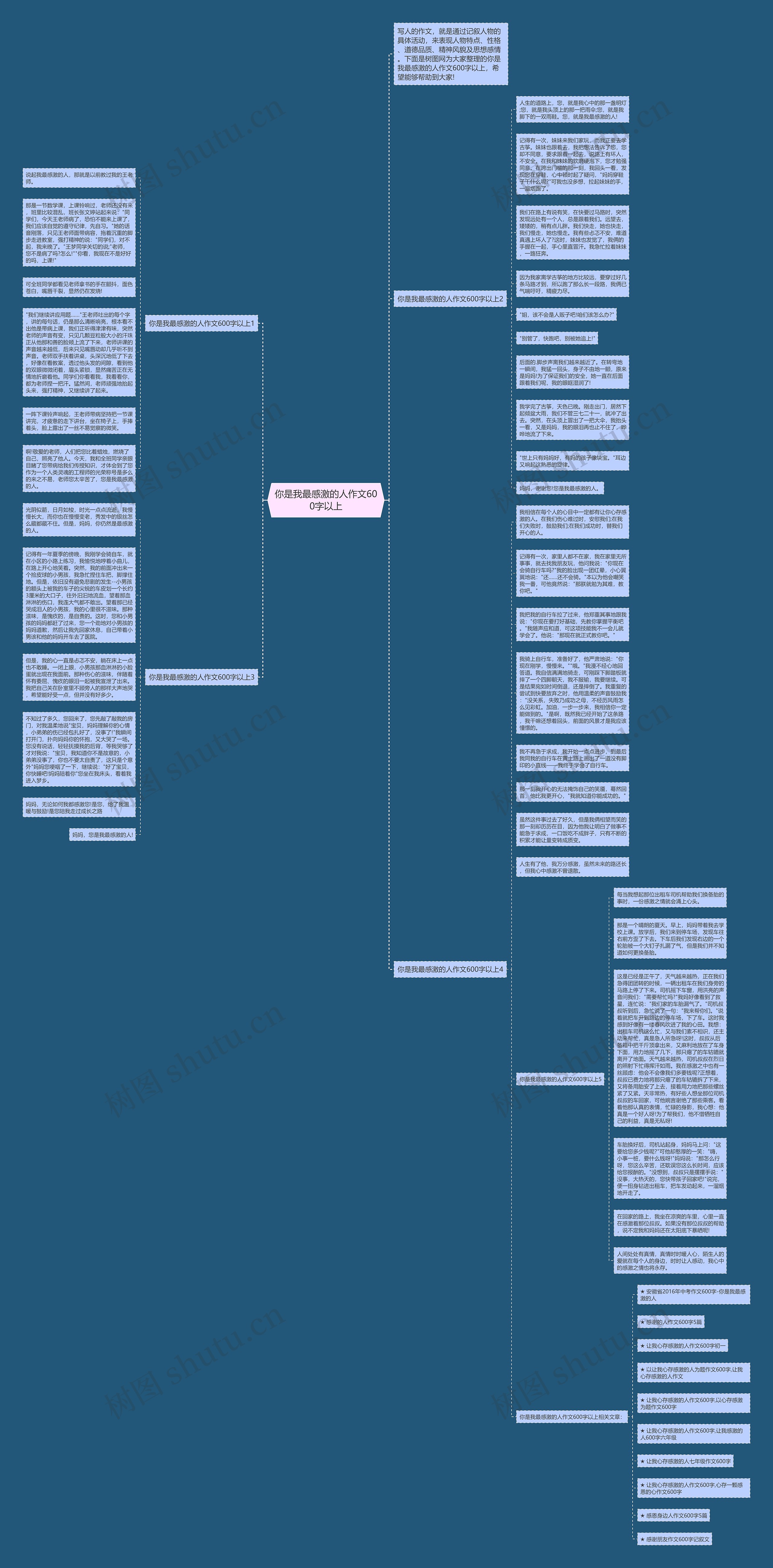 你是我最感激的人作文600字以上思维导图
