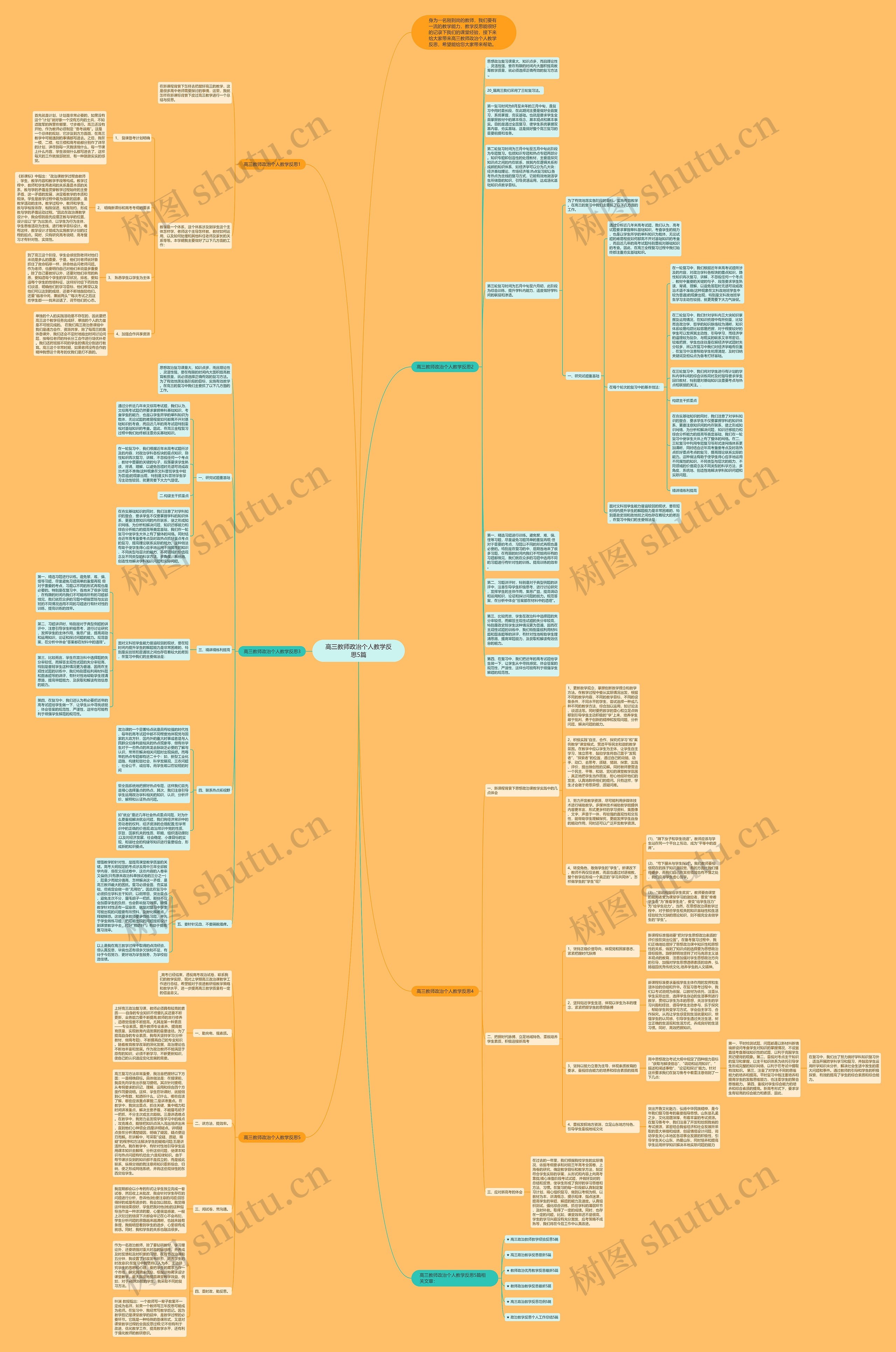 高三教师政治个人教学反思5篇思维导图
